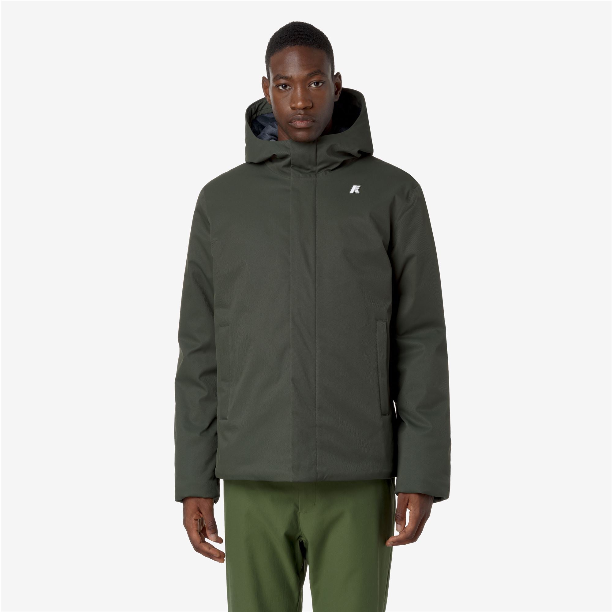 k-way-jacko-twill-marmotta-veste-courte-homme-green-b-blue-a image 1
