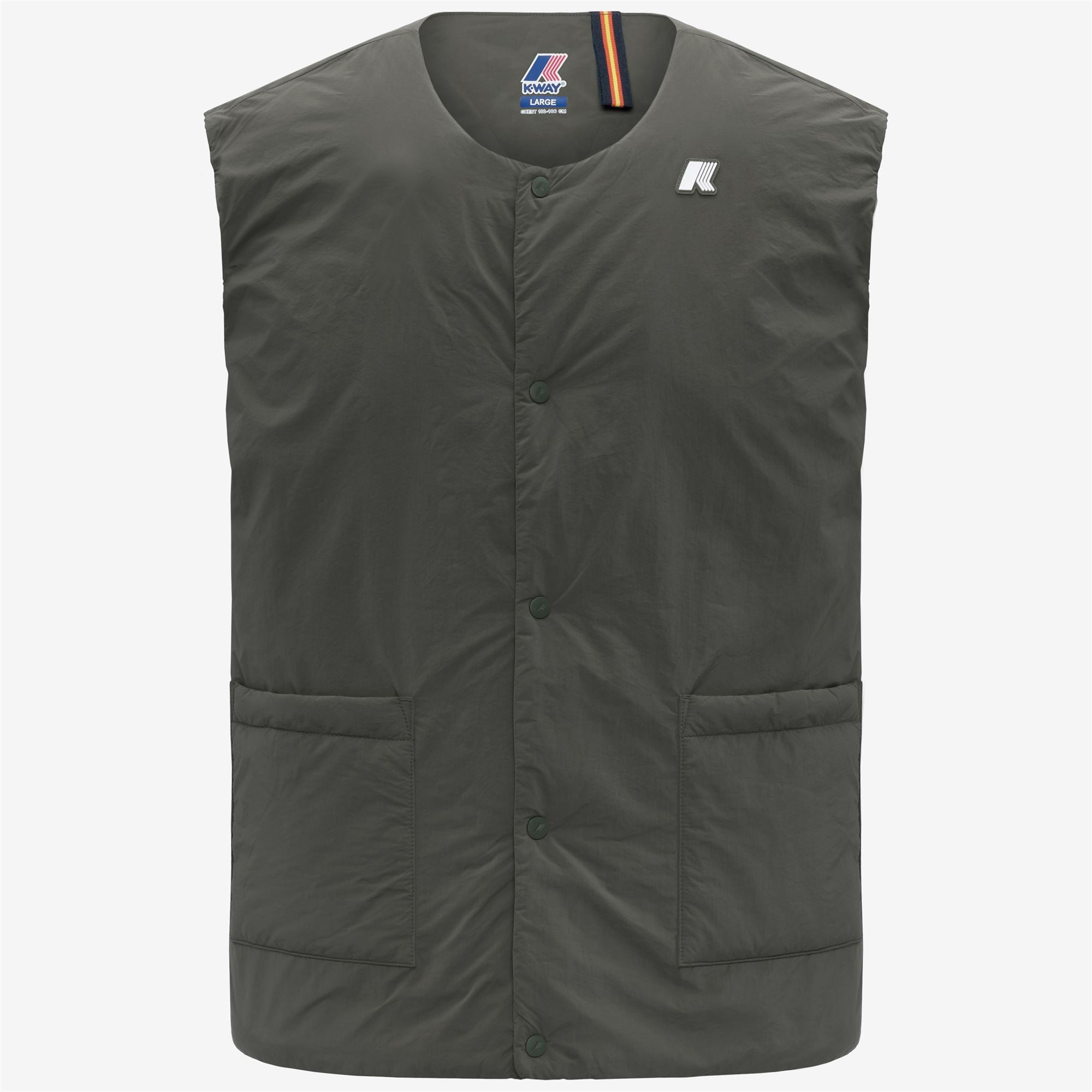 k-way-valty-plain-warm-gilet-homme-green-blackish image 5