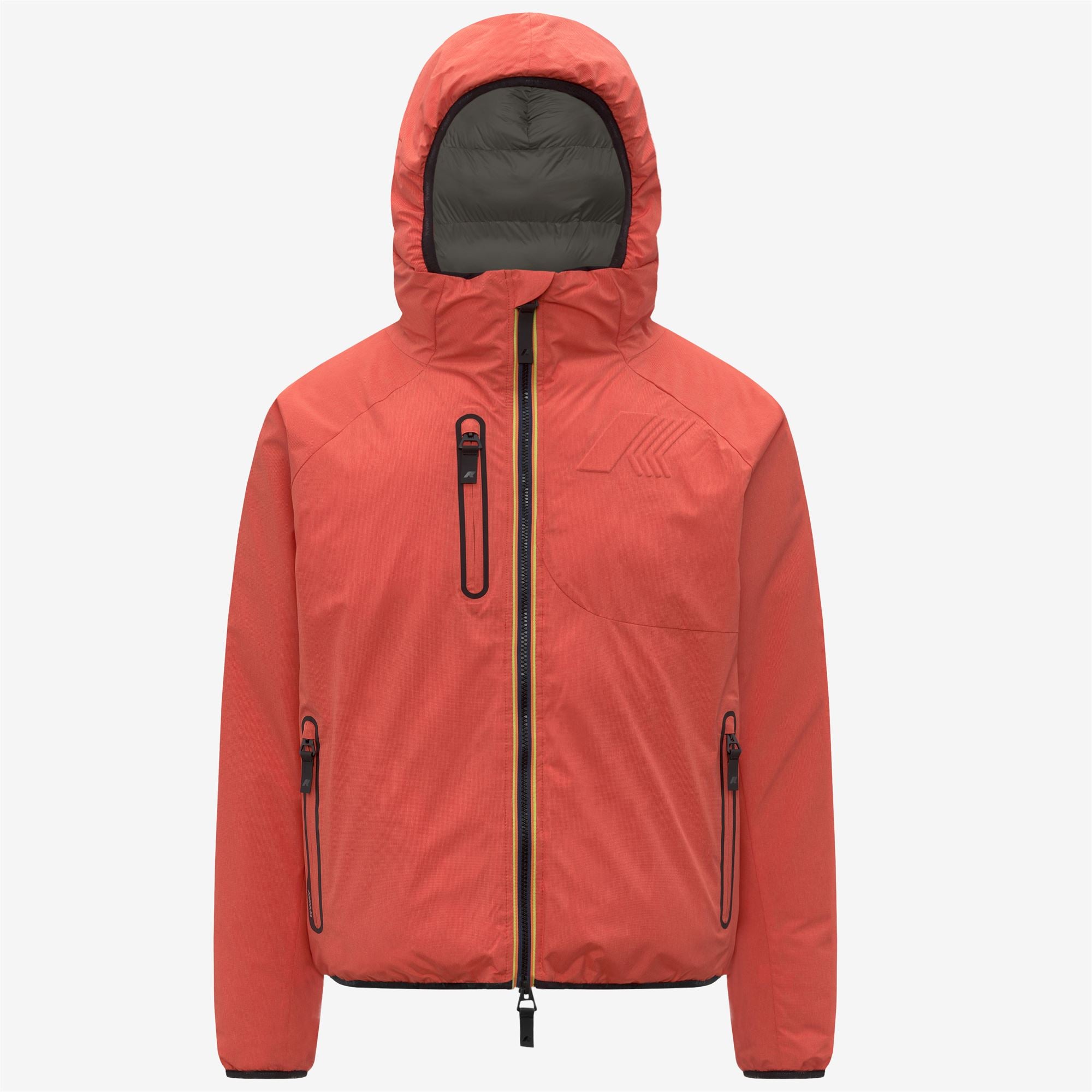 k-way-parpaillon-veste-milieu-homme-orange-micro-grid image 5
