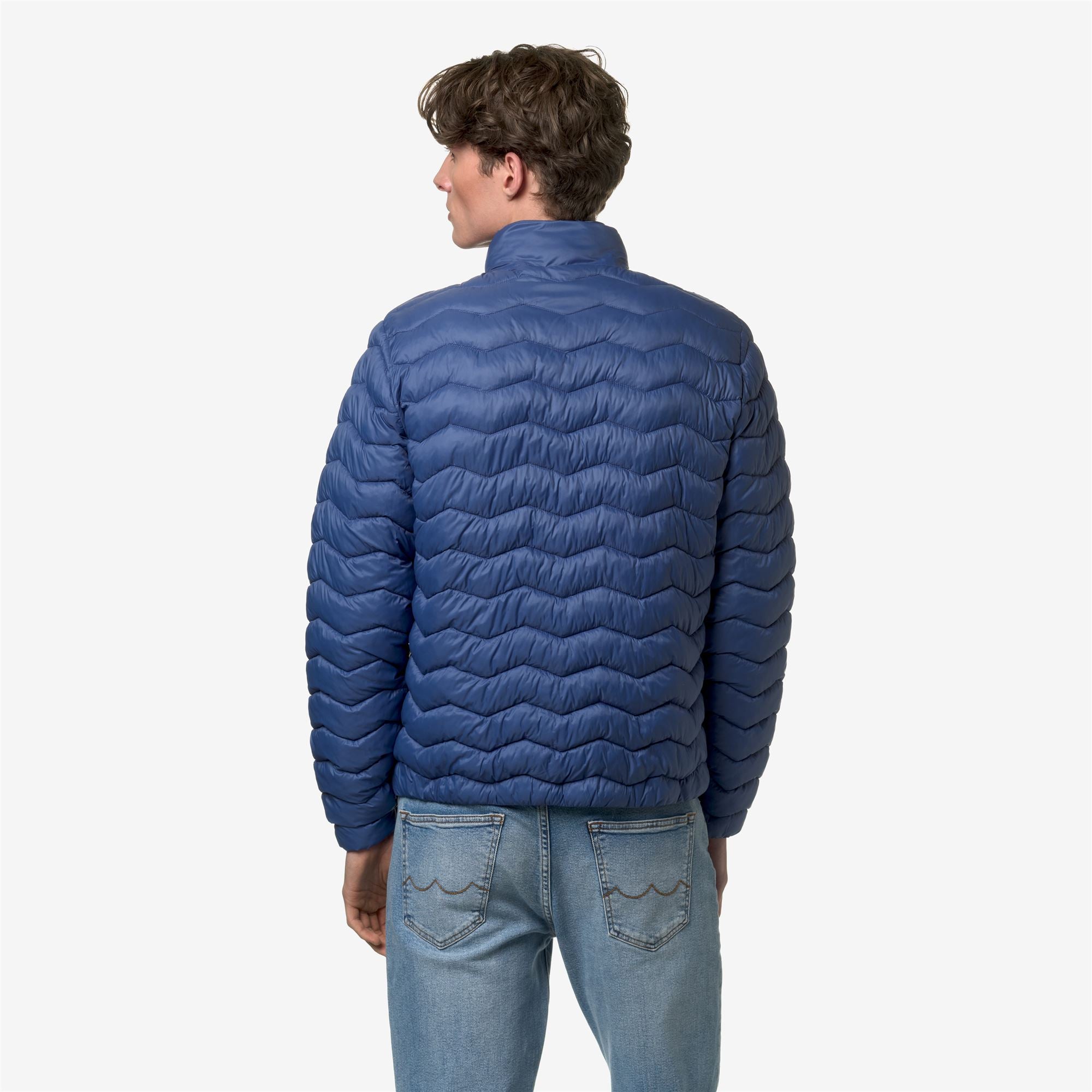 k-way-valentine-quilted-warm-veste-courte-homme-blue-fiord image 3