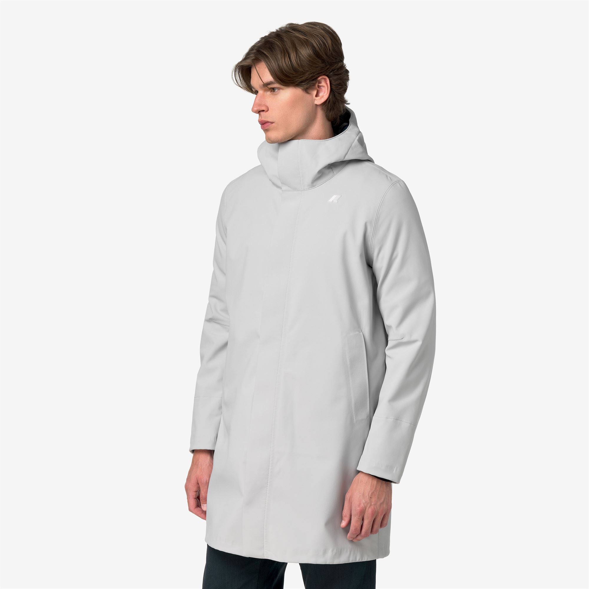 k-way-thomas-bonded-veste-longue-homme-grey-ash-blue-depth image 2