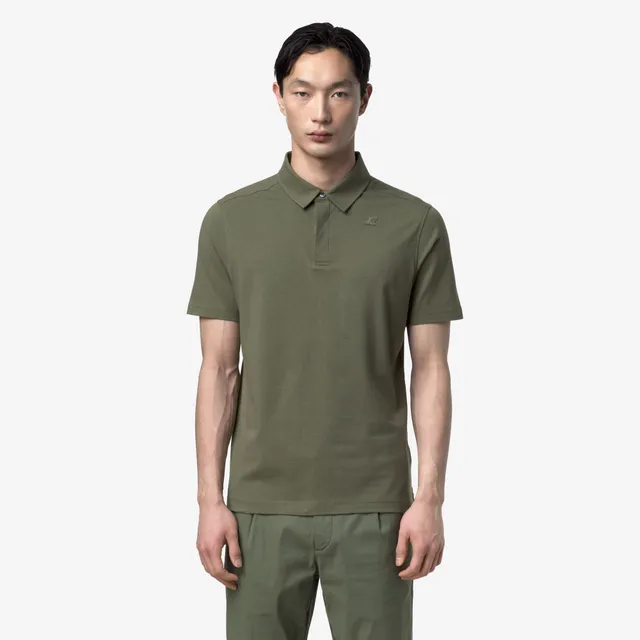k-way-viggo-lt-stretch-jersey-slim-polo-homme-green-lichen image 1