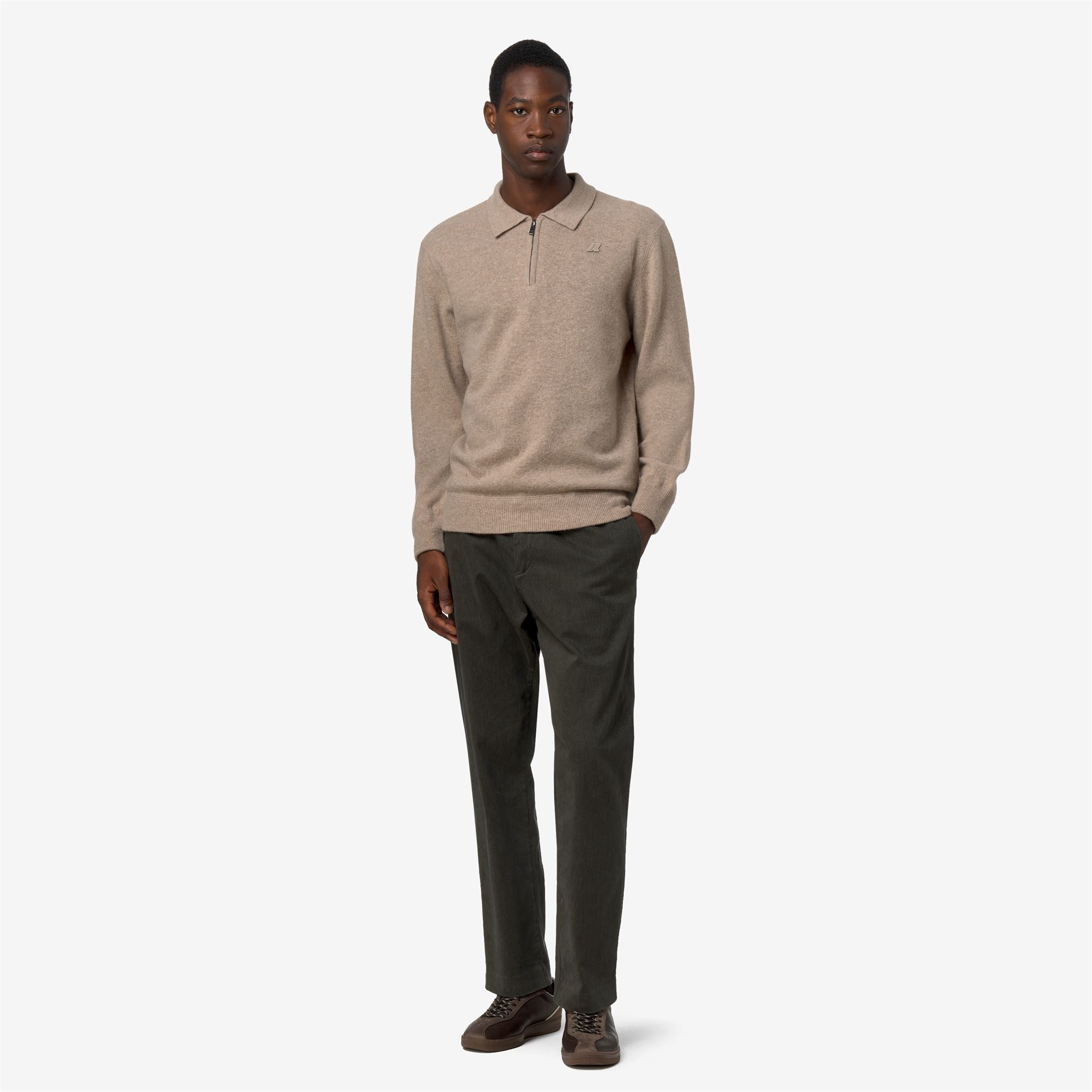 k-way-gleren-fleece-stitch-polo-homme-beige-plaza image 4