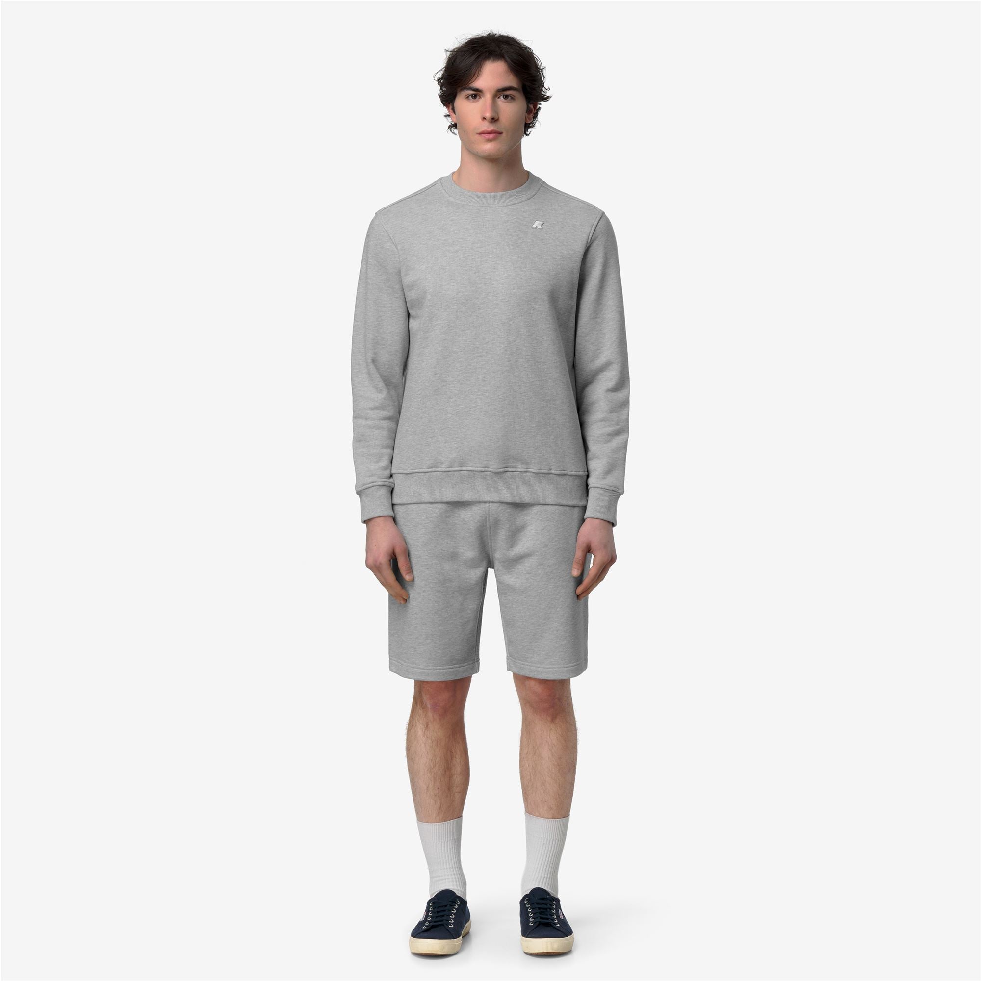 k-way-baptiste-french-terry-sweat-pull-homme-grey-mid-mel image 1