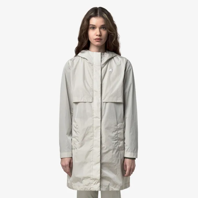 k-way-sophilene-satin-glass-veste-mi-longue-femme-beige-lt image 1
