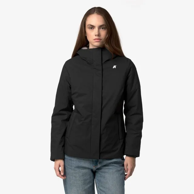k-way-lil-twill-soft-beaver-veste-court-femme-black-pure-grey-warm image 1