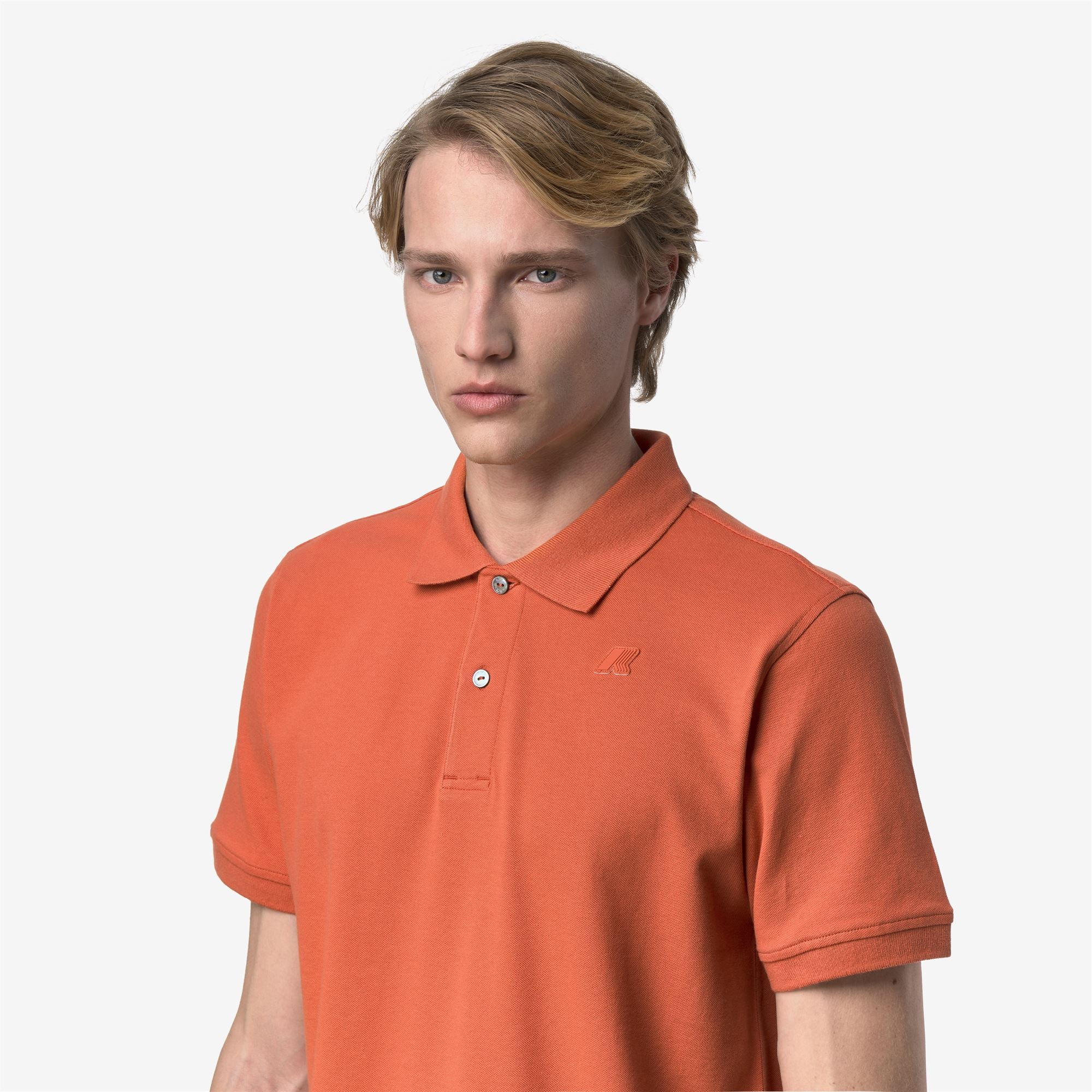 k-way-amedee-pique-slim-polo-homme-orange-brownish image 4