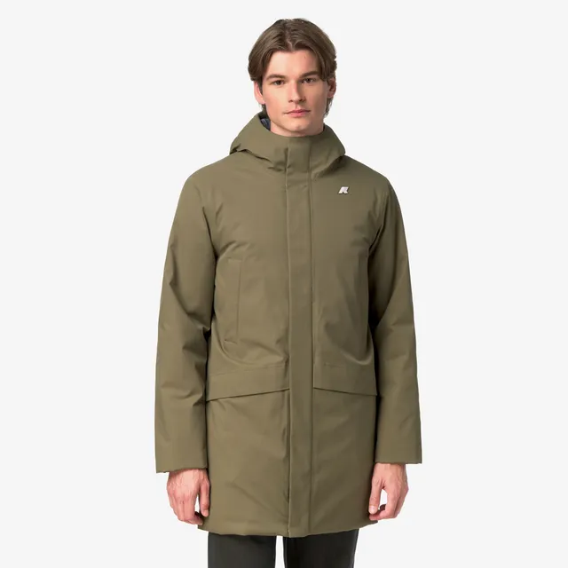 k-way-jarno-twill-marmotta-veste-3-4-homme-green-army-blue-airforce image 1