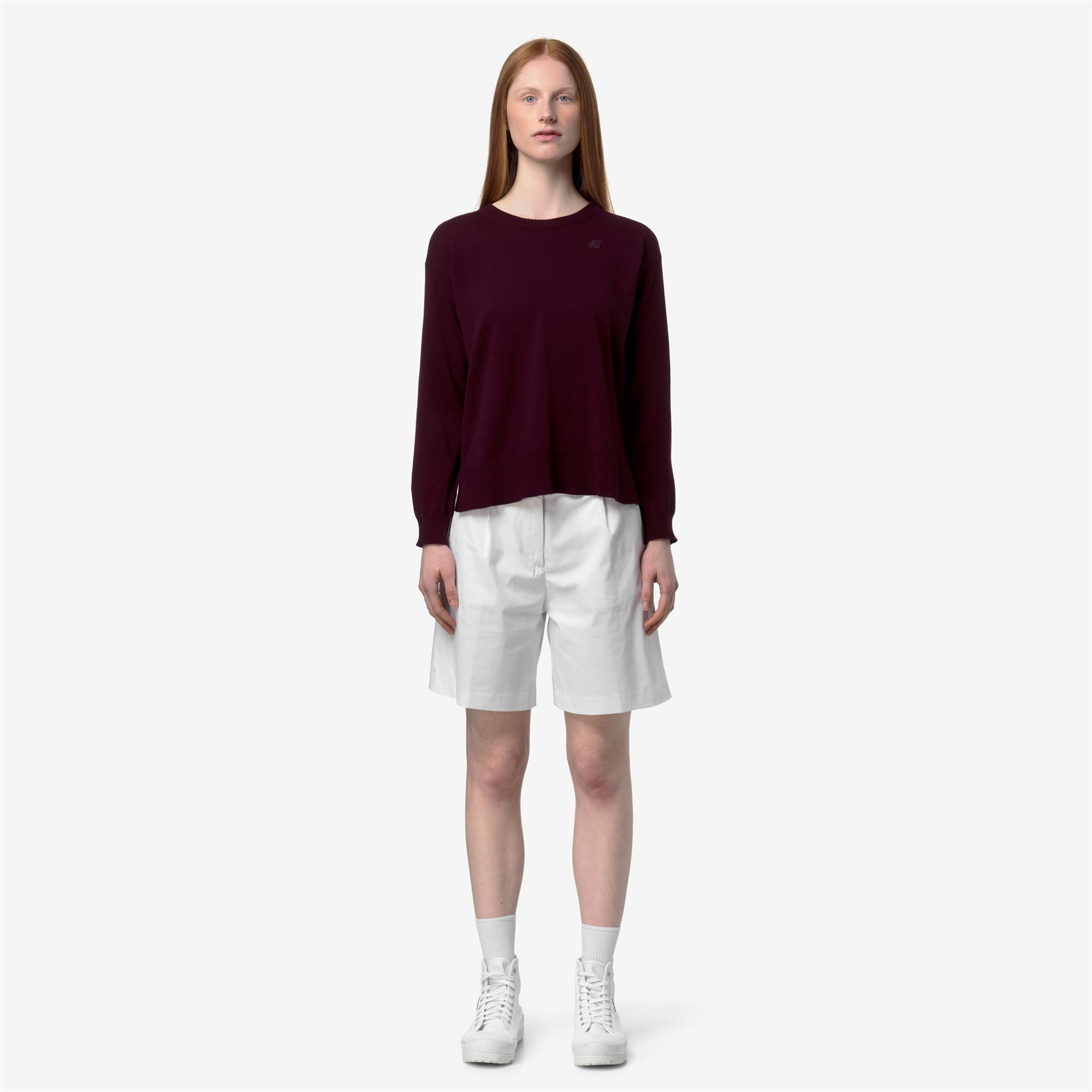 k-way-domitine-cotton-pull-crop-femme-violet-burnished image 1