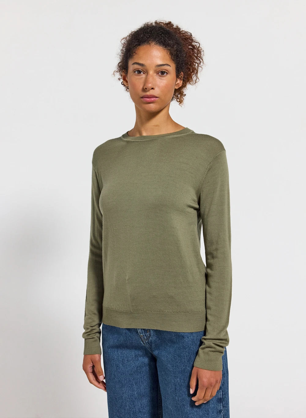 pyrenex-mysig-pull-col-rond-laine-m-rinos-femme-kaki image 1
