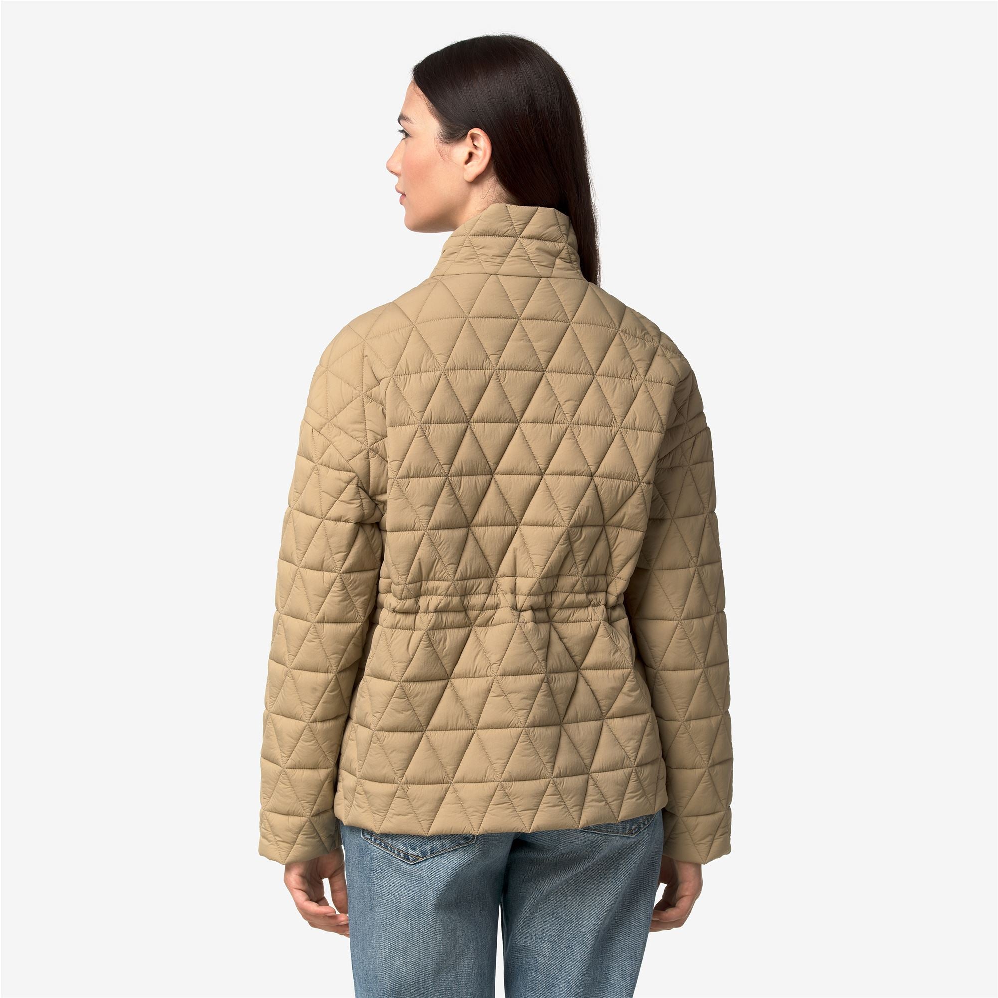 k-way-selene-diamond-quilted-warm-veste-mi-longue-femme-beige-khaki image 3