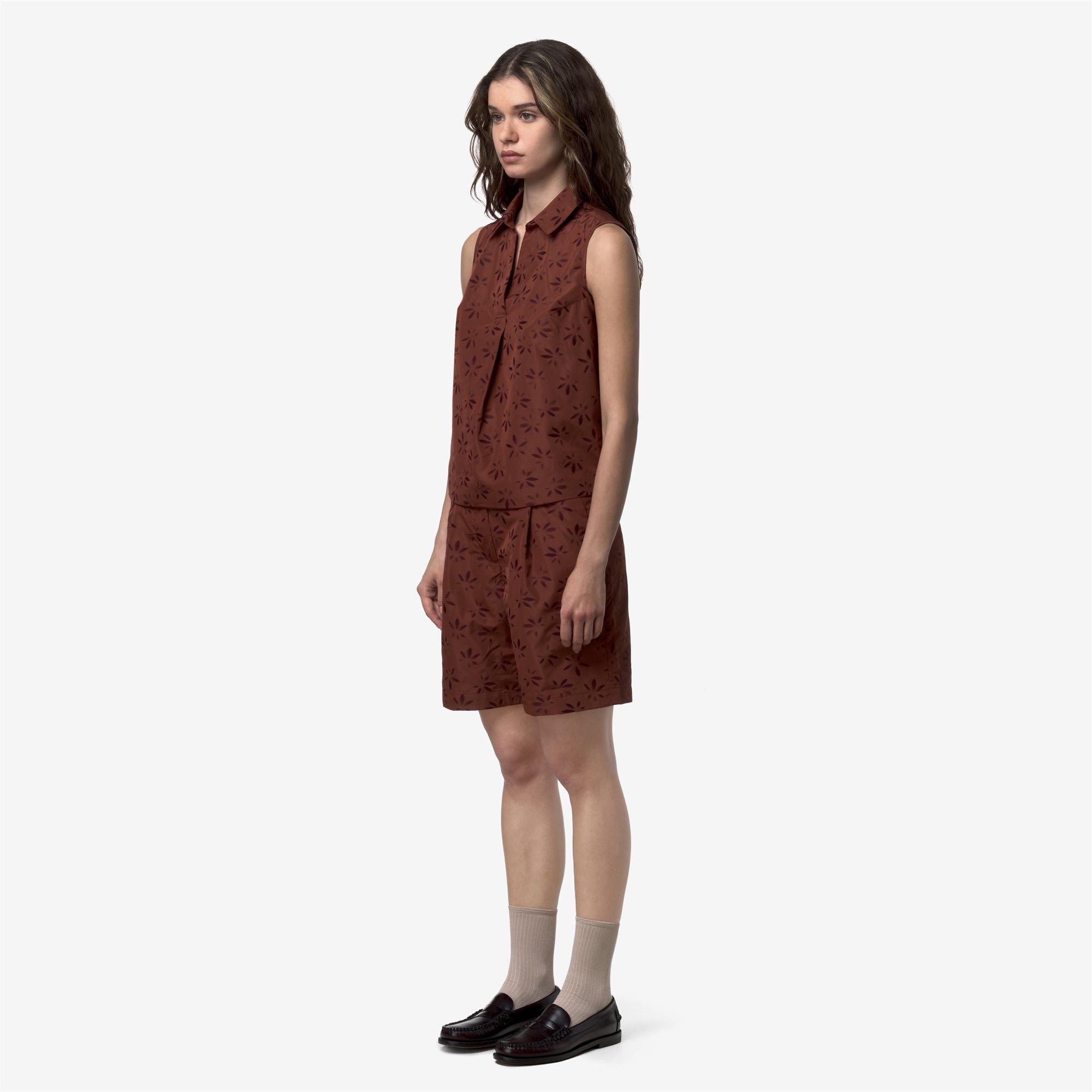 k-way-anty-emby-jacquard-haut-femme-brown-violet-jacquard image 2