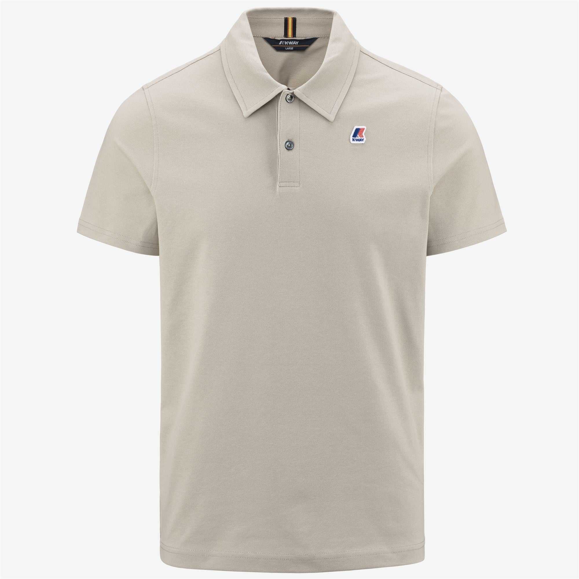 k-way-gregoire-tape-polo-homme-beige-grey image 1