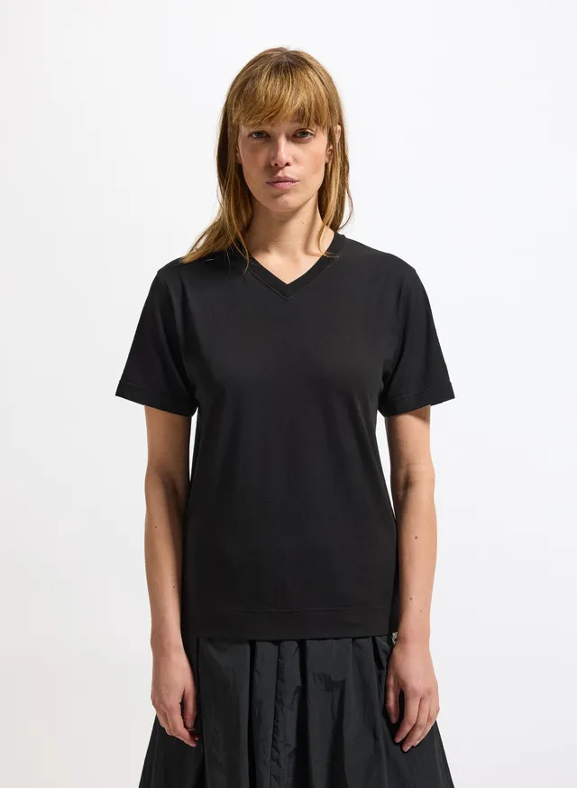 pyrenex-crocus-t-shirt-femme-coton-biologique-col-v-noir image 1