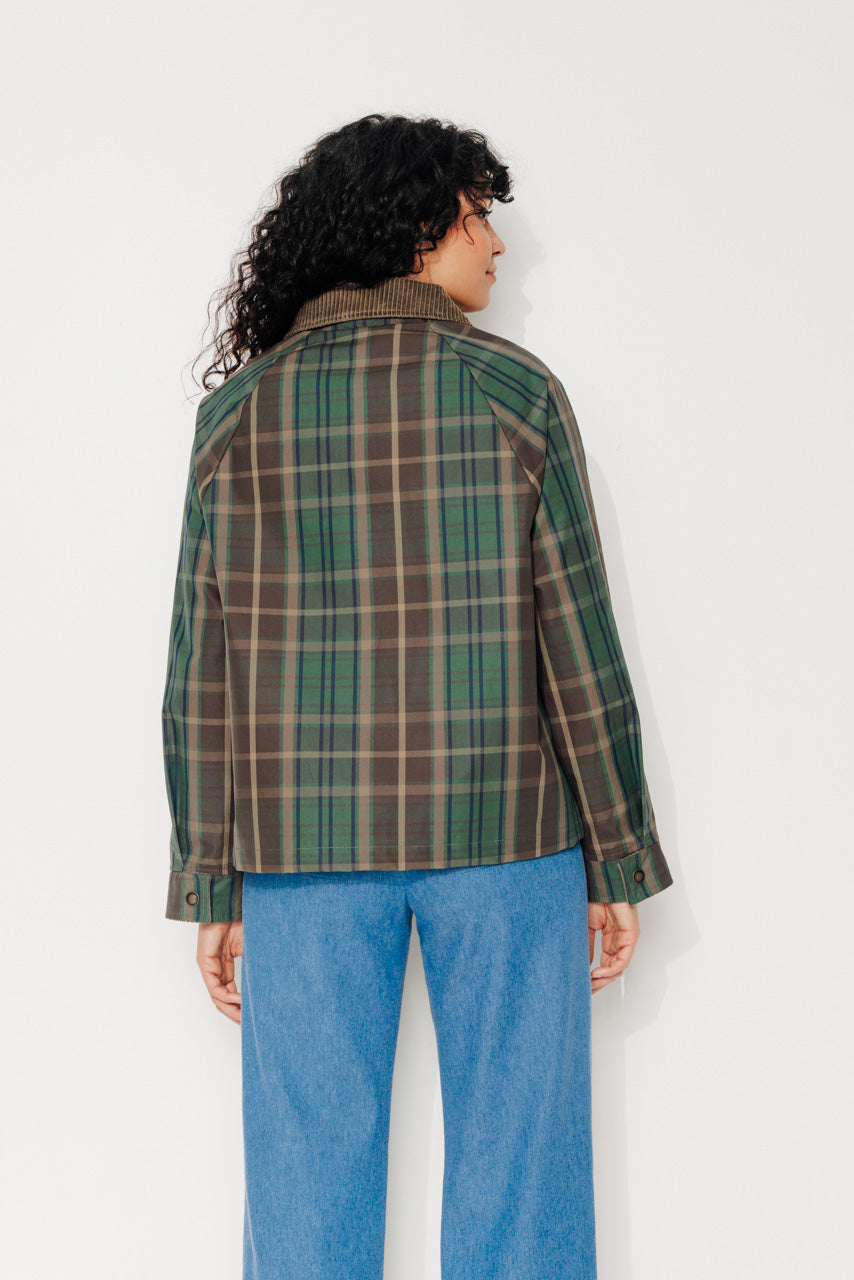 trench-coat-sorbus-imperm-able-court-oversize-tartan-coton-vert image 6