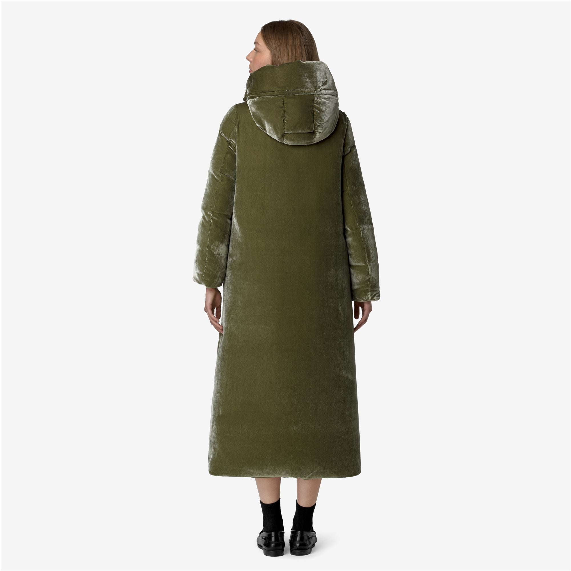 k-way-orlen-velvet-thermo-double-veste-longue-femme-green-winter image 3
