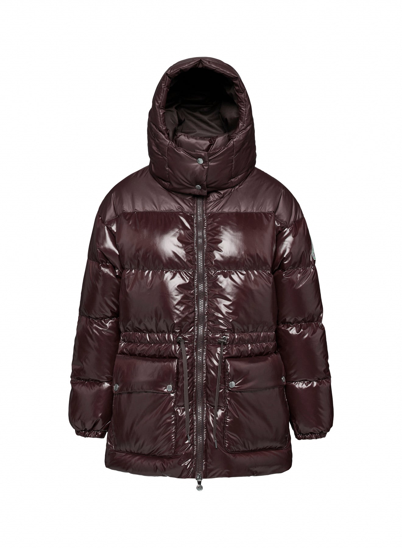 pyrenex-alexa-doudoune-brillante-capuche-femme-marron image 5