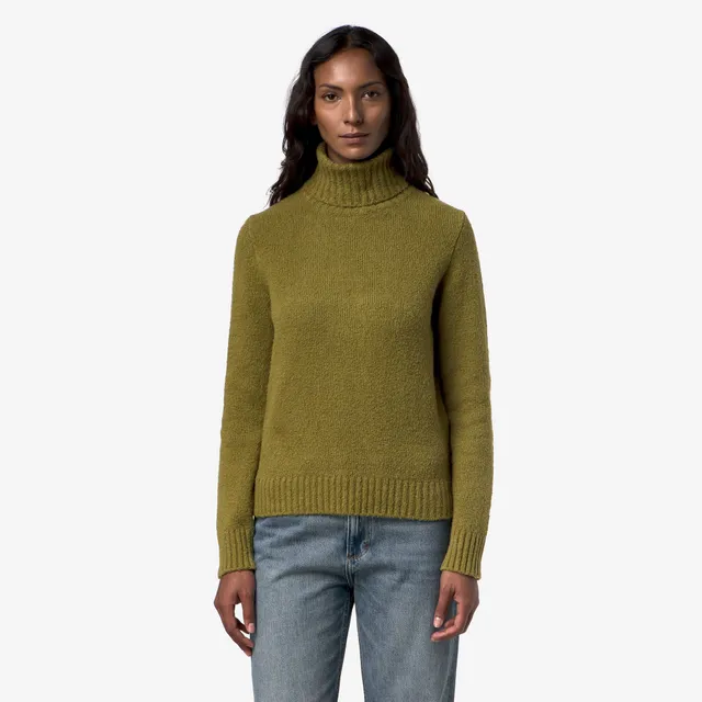 k-way-peggy-sponge-yarn-pull-col-roul-femme-green-peat image 1