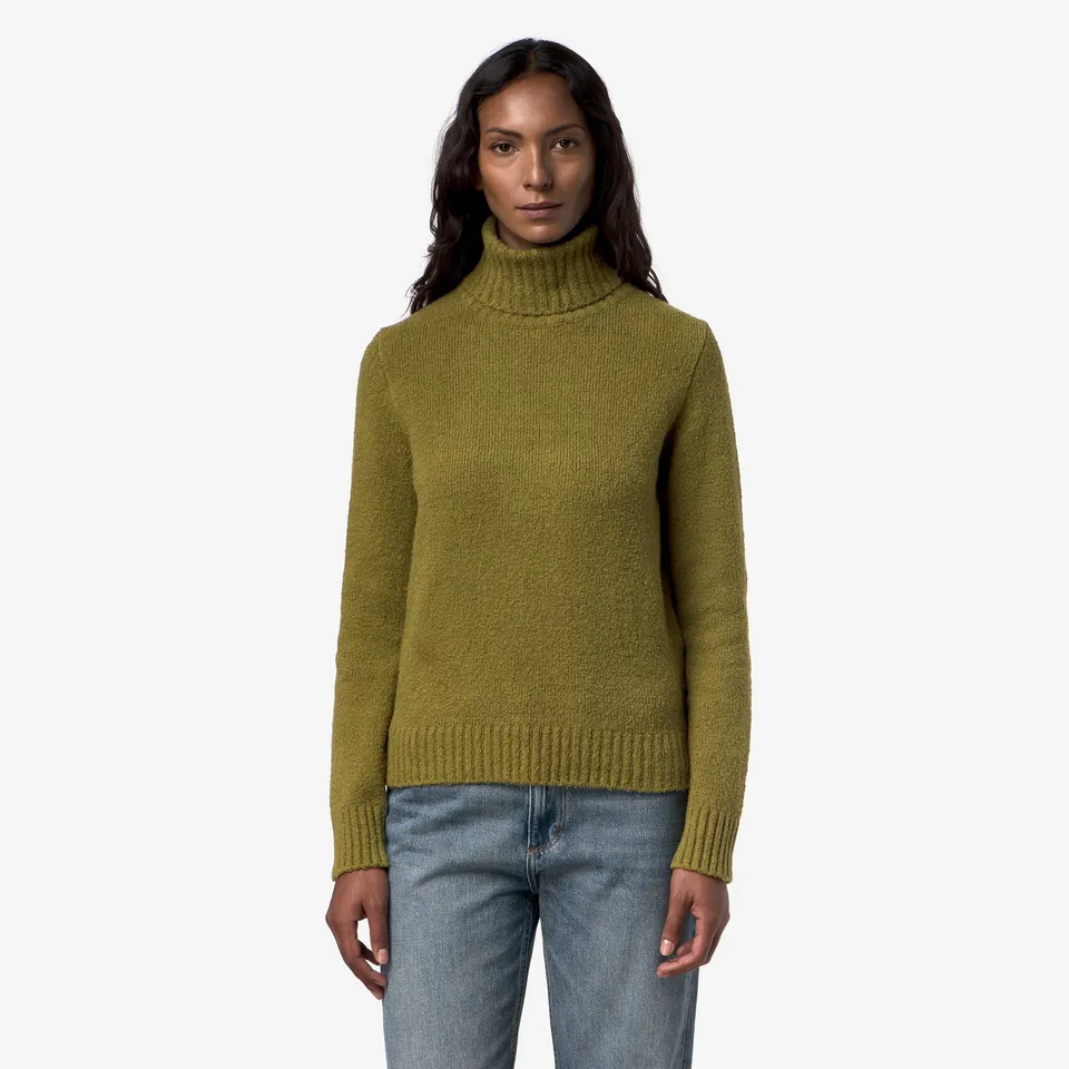 k-way-peggy-sponge-yarn-pull-col-roul-femme-green-peat image 1