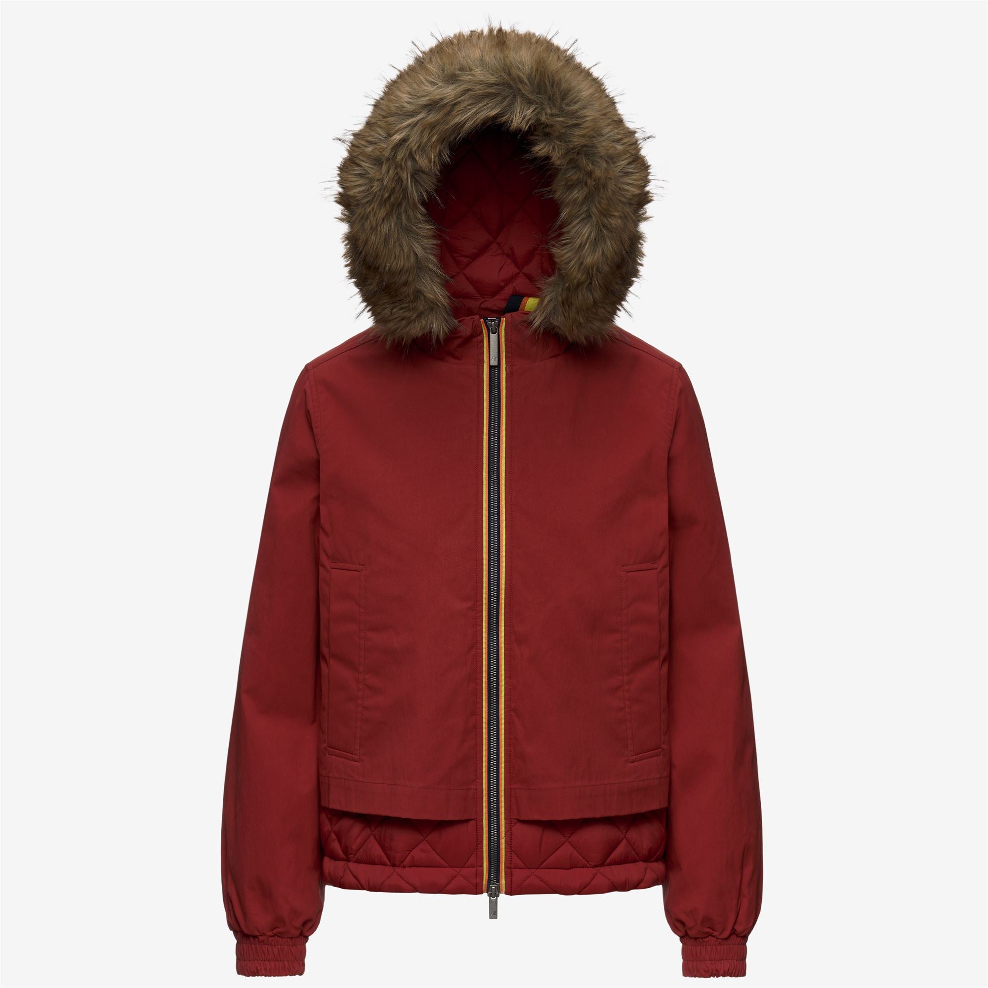 k-way-tosca-wax-cotton-nylon-veste-courte-femme-red-dk-chili image 5