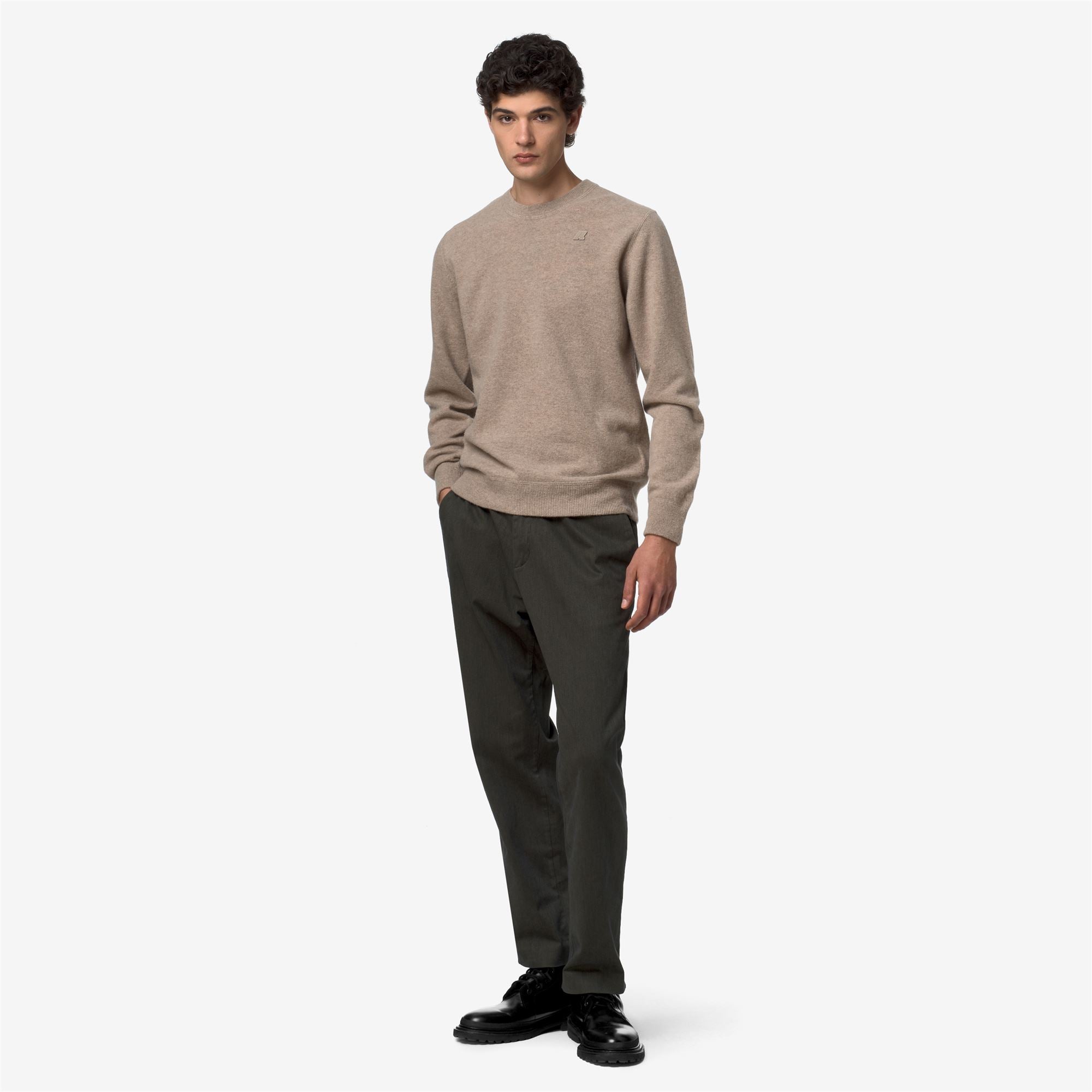 k-way-sebastien-fleece-stitch-pull-over-homme-beige-plaza image 4