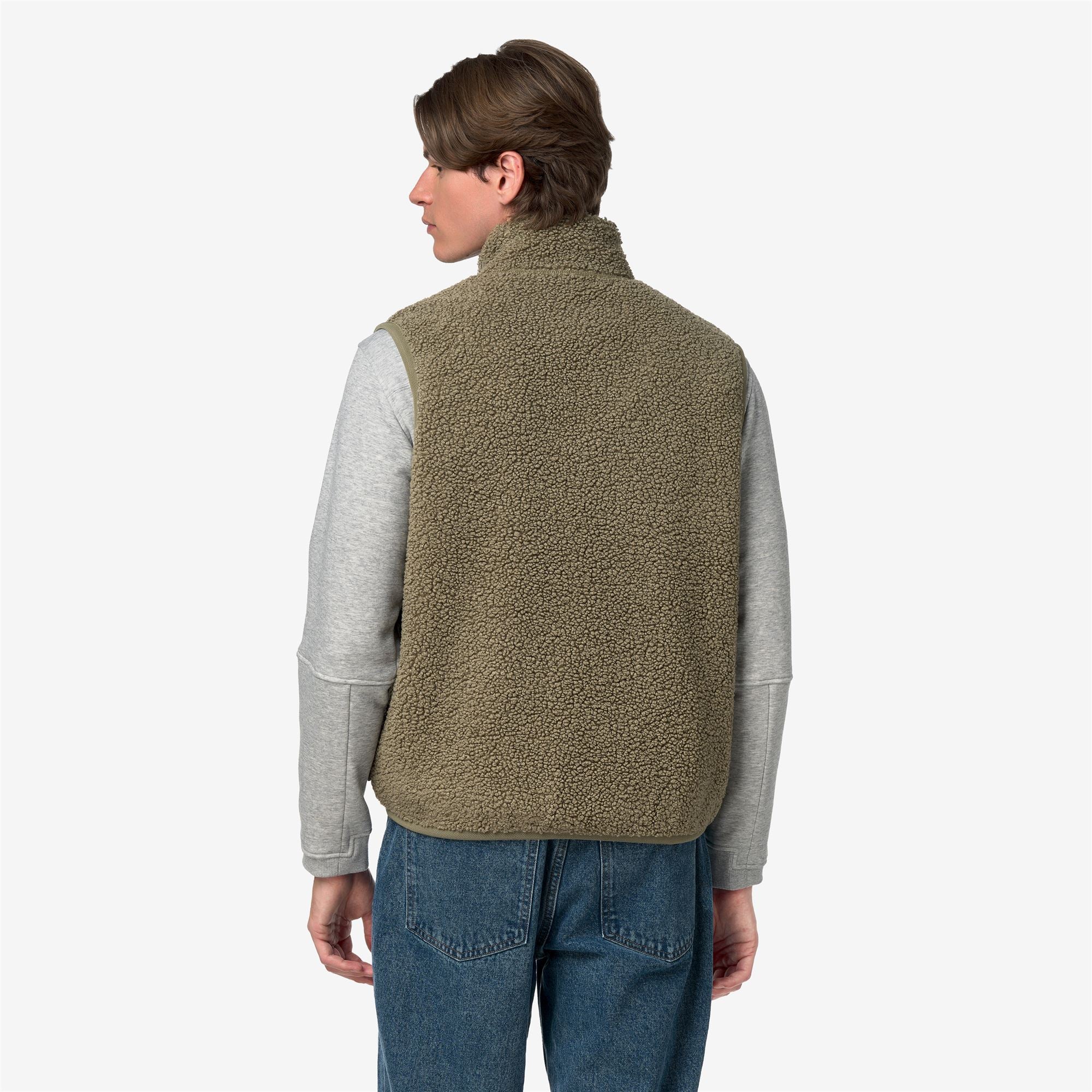 k-way-yannick-sherpa-polar-double-gilet-homme-green-army image 3