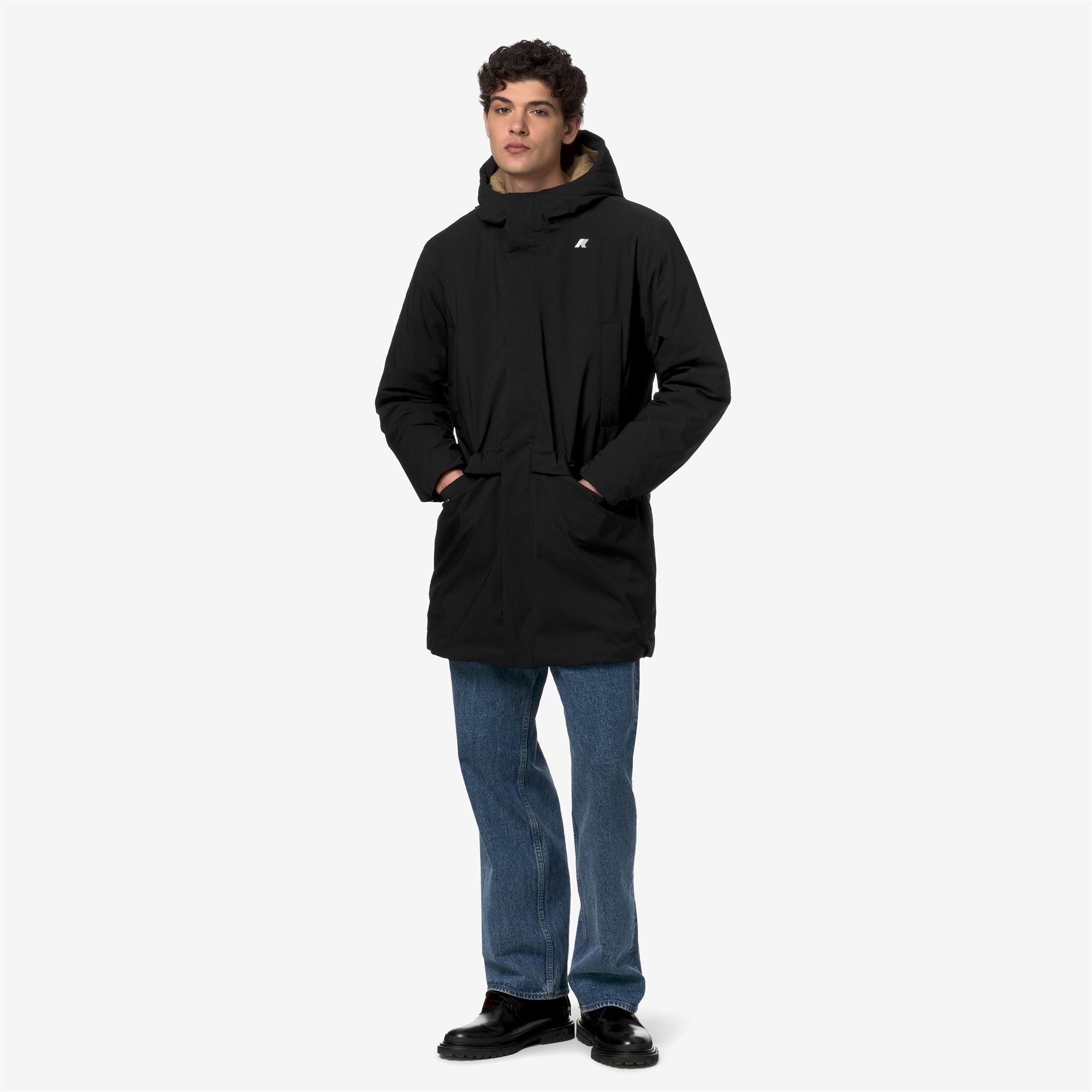 k-way-jarno-st-thermo-doudoune-3-4-homme-black-pure-beige-khaki image 4