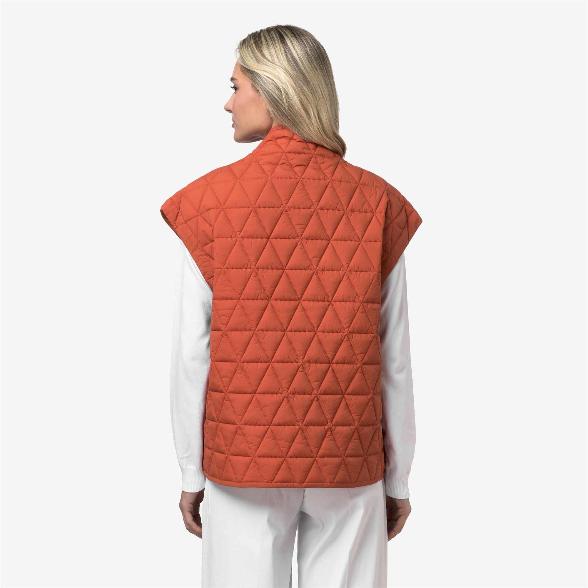 k-way-saloire-diamond-quilted-warm-gilet-veste-femme-orange-brownish image 3