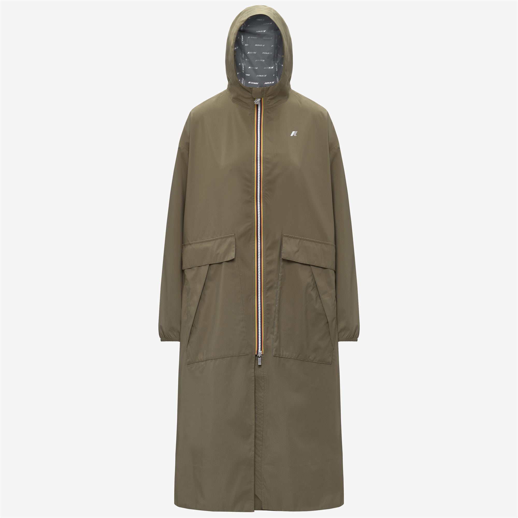 k-way-pernilla-stretch-dot-veste-longue-femme-green-army image 5