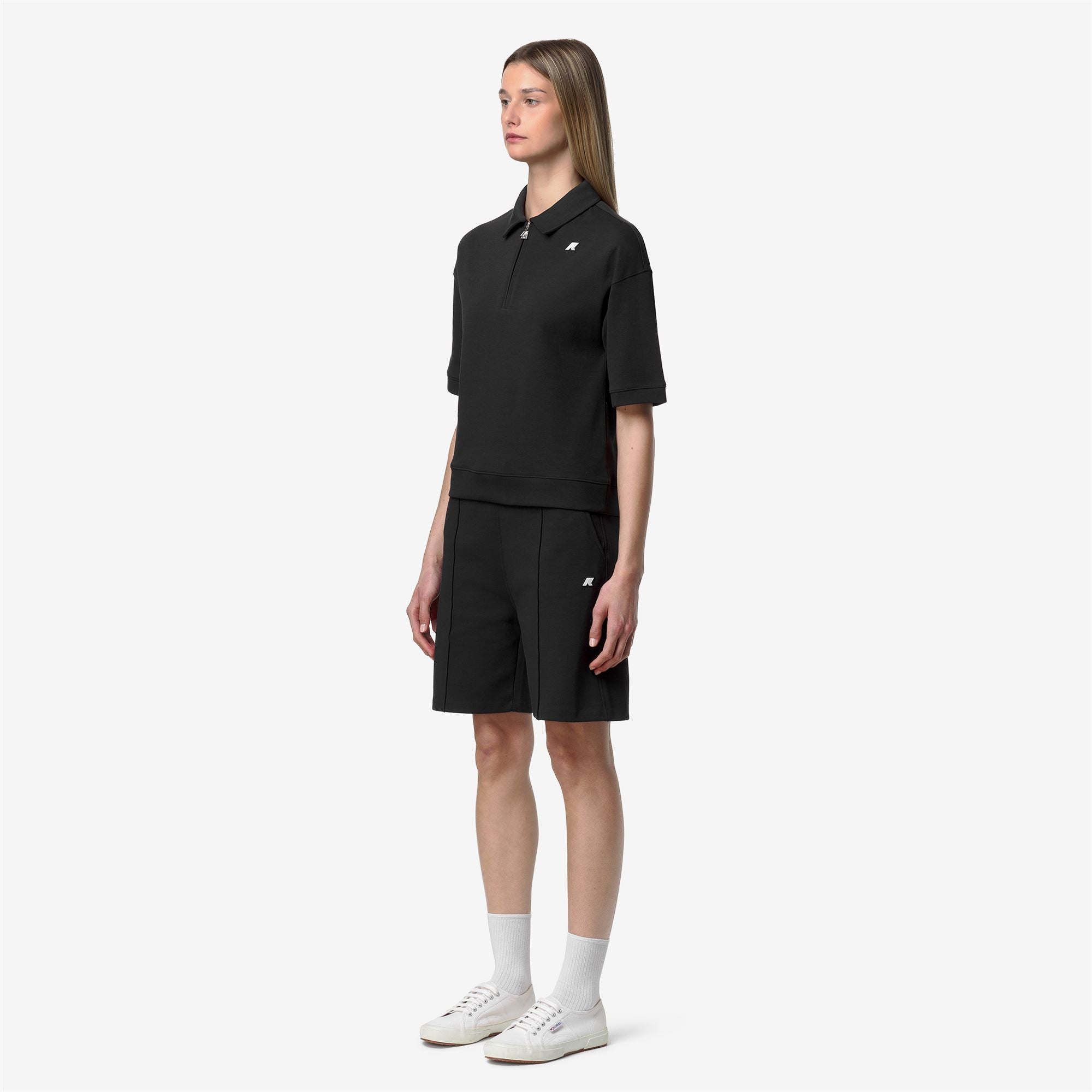 k-way-lozany-interlock-polo-femme-black-pure image 2