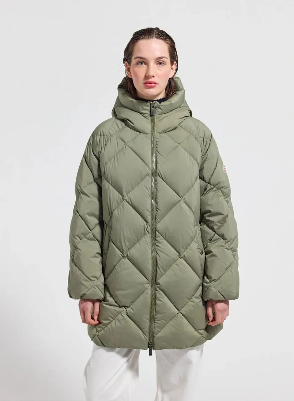 doudoune-longue-femme-pyrenex-adele-parka-kaki-clair image 1