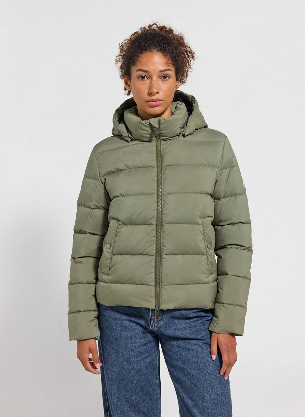 pyrenex-spoutnic-doudoune-femme-capuche-amovible-kaki-clair image 1