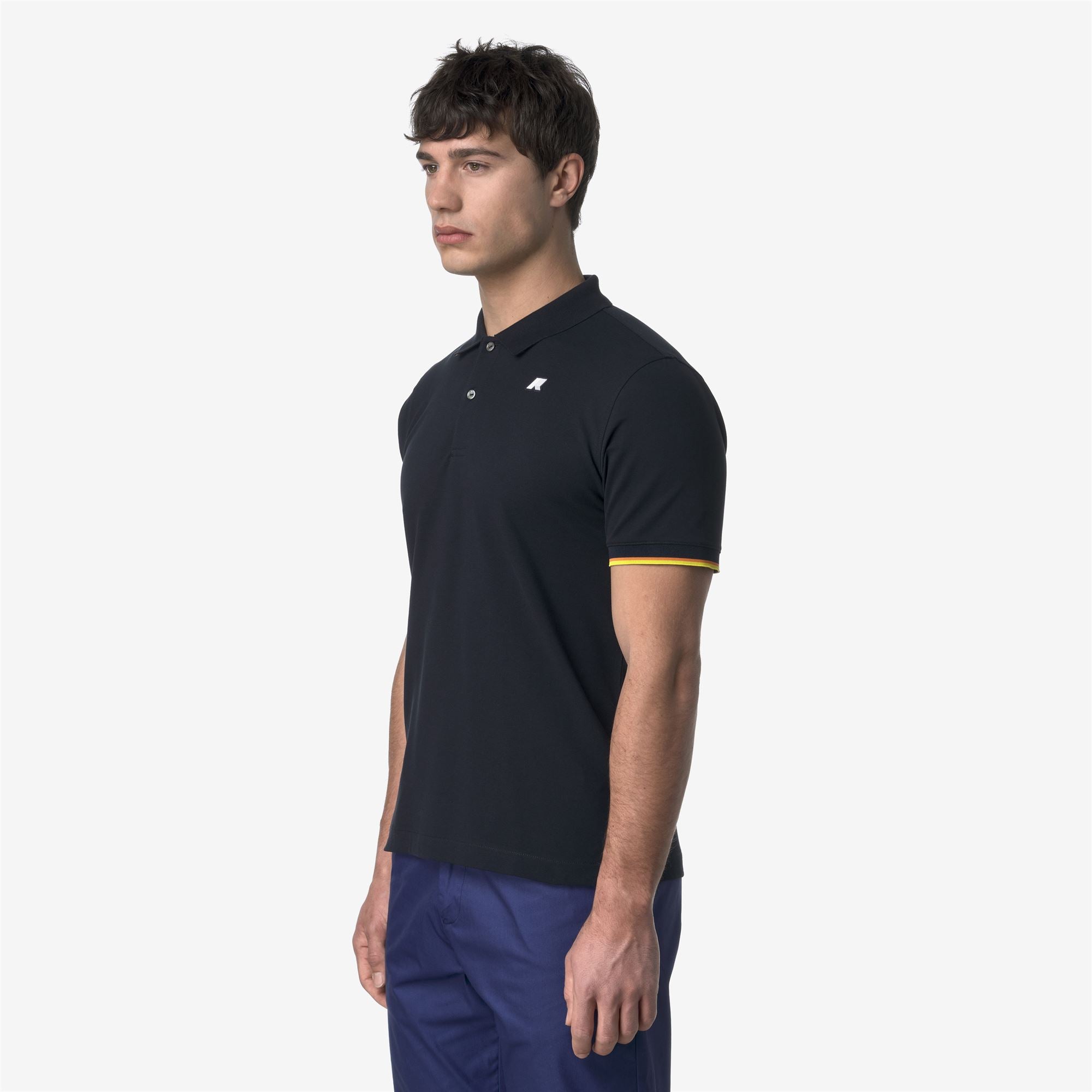 k-way-vincent-pique-slim-polo-homme-blue-depth image 2