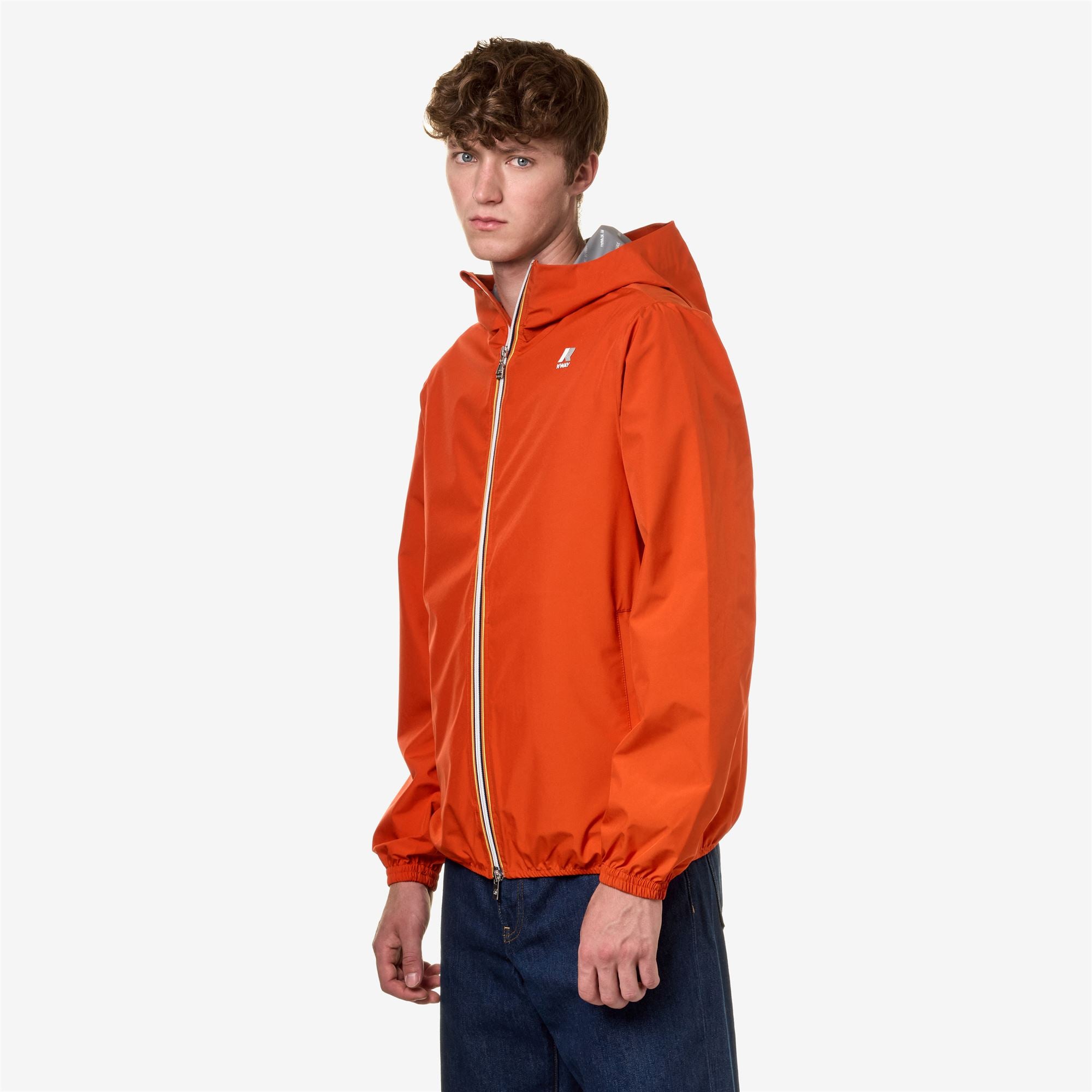 k-way-jack-eco-stretch-dot-veste-coupe-vent-court-homme-orange-pumpkin image 2