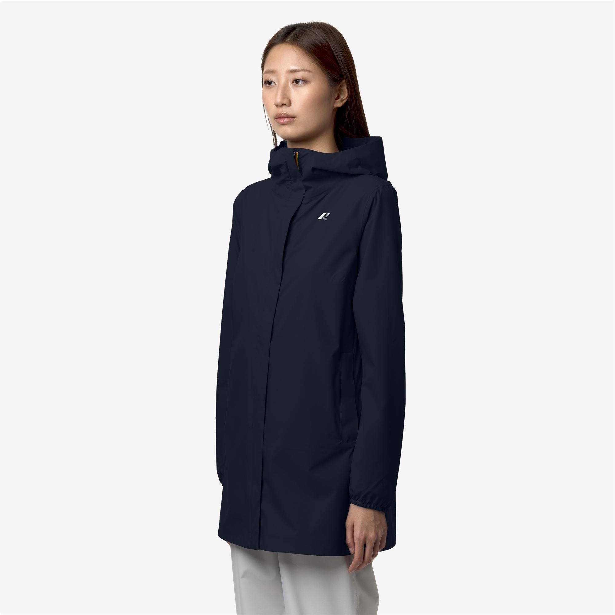 k-way-sophie-stretch-dot-veste-mi-longue-femme-blue-depth image 2