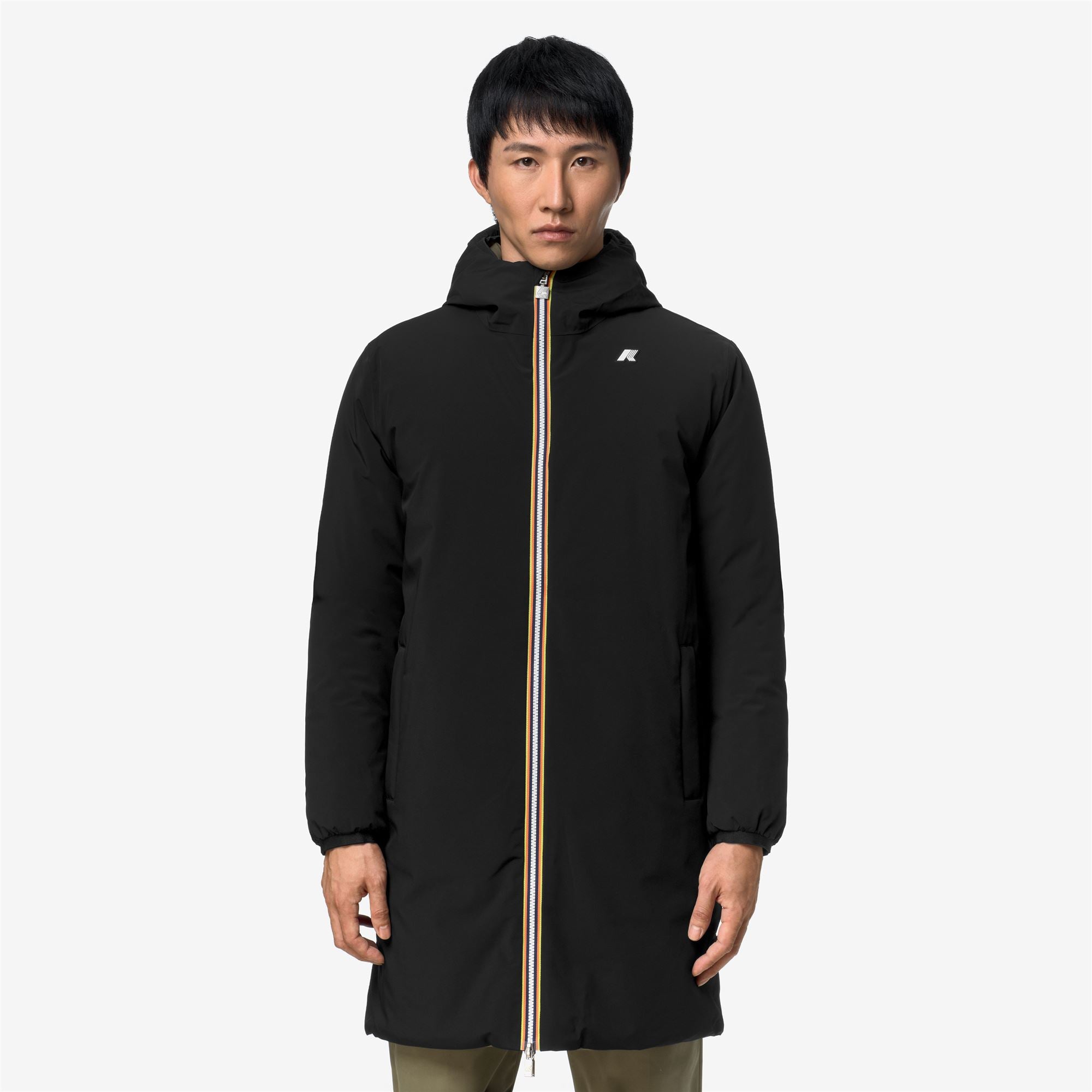 k-way-jacob-st-warm-double-veste-3-4-r-versible-homme-black-pure-green-army image 1