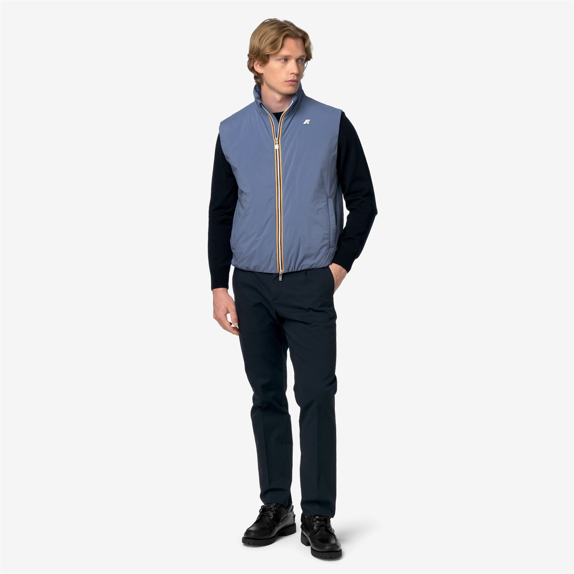 k-way-valen-plain-warm-gilet-homme-blue-wild image 4