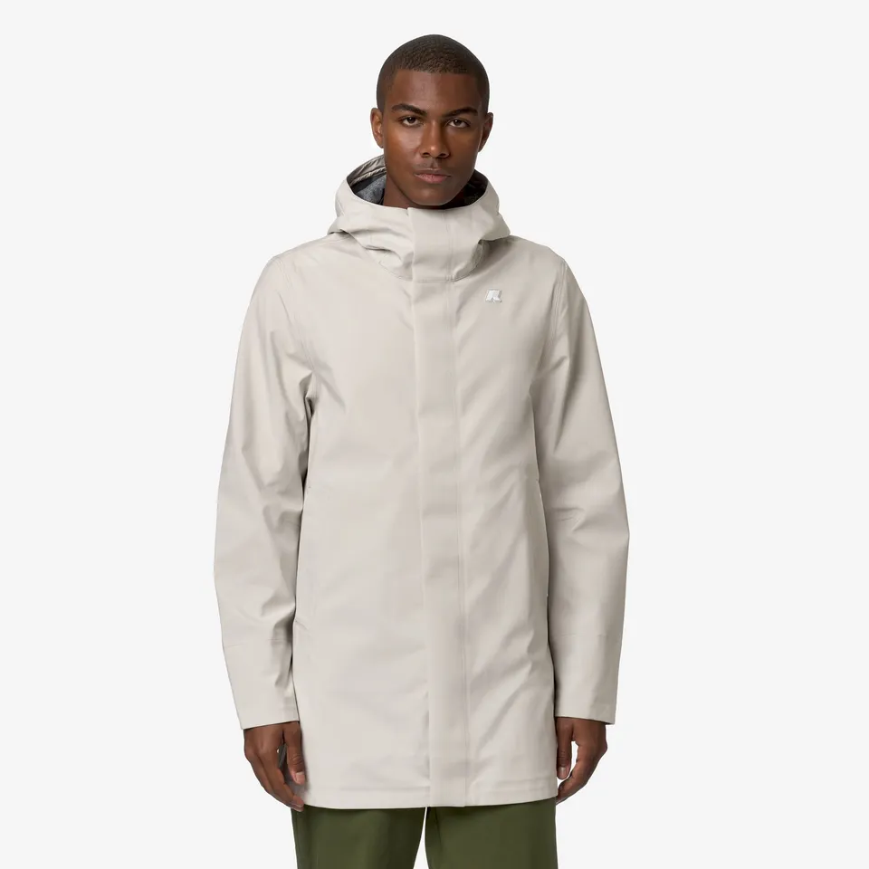 k-way-tommy-bonded-jersey-parka-3-4-homme-beige-lt image 1