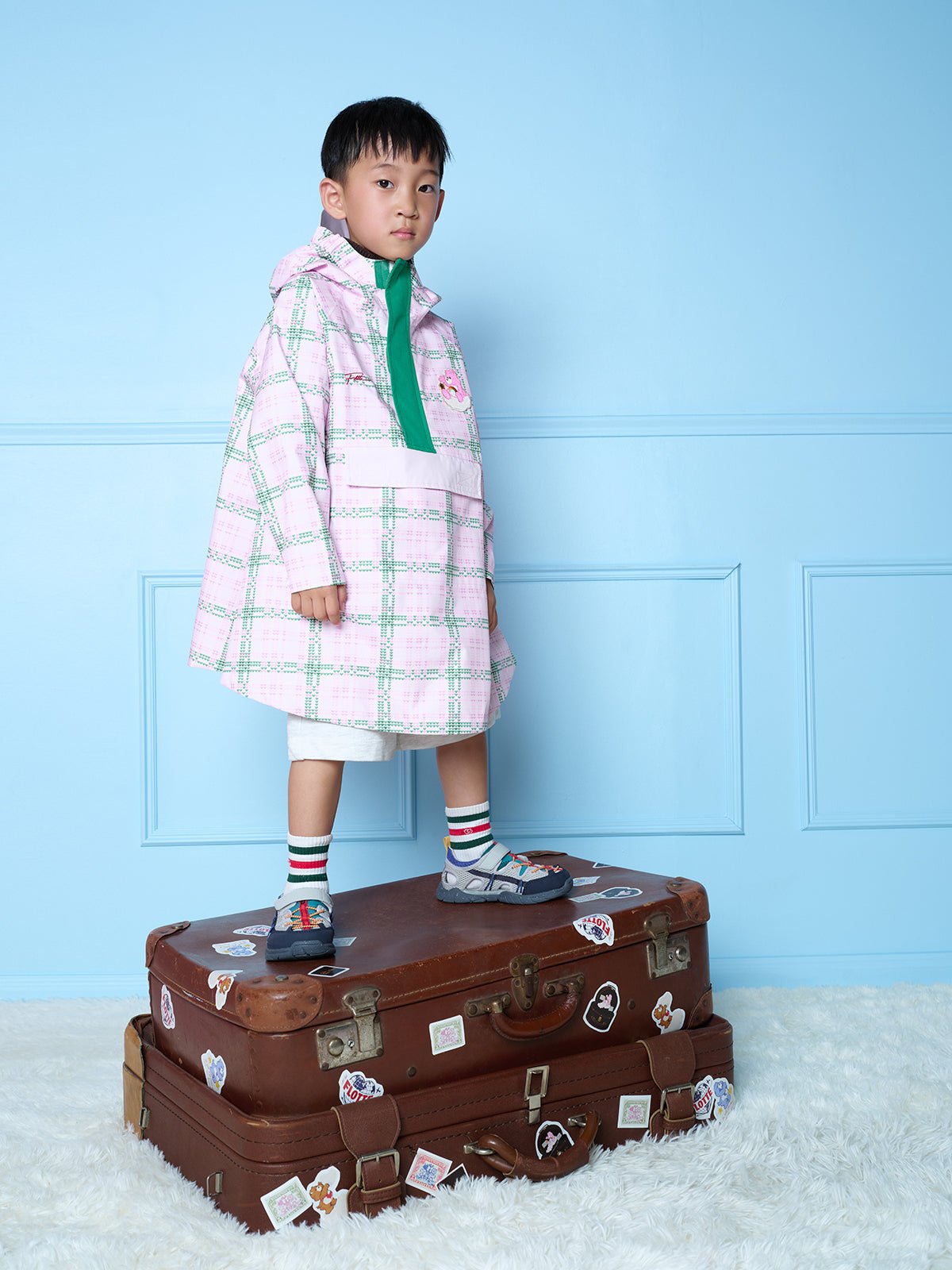 flotte-gabrielito-poncho-enfant-bisounours-tartan image 7