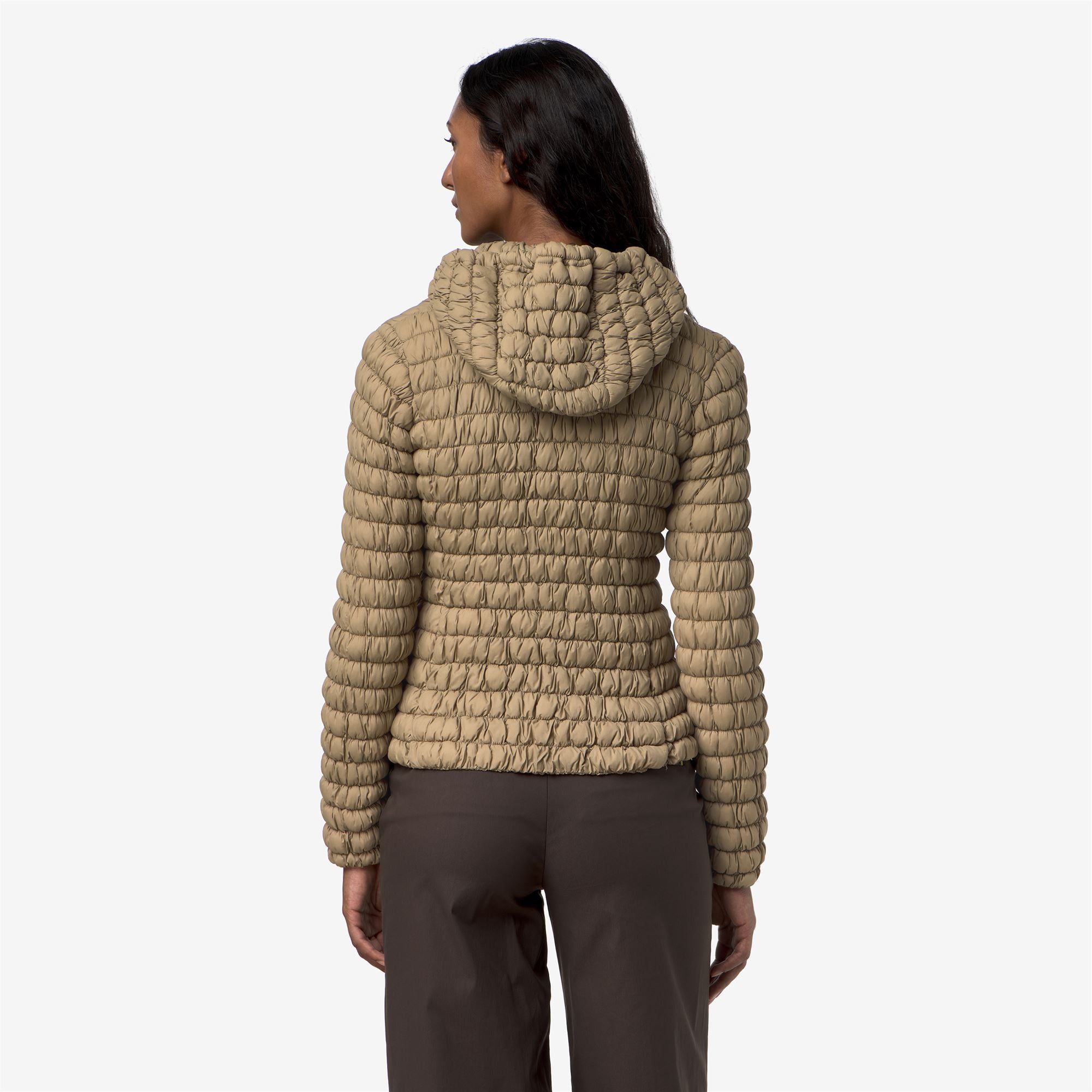 k-way-shyda-tech-warm-veste-court-femme-beige-khaki image 3