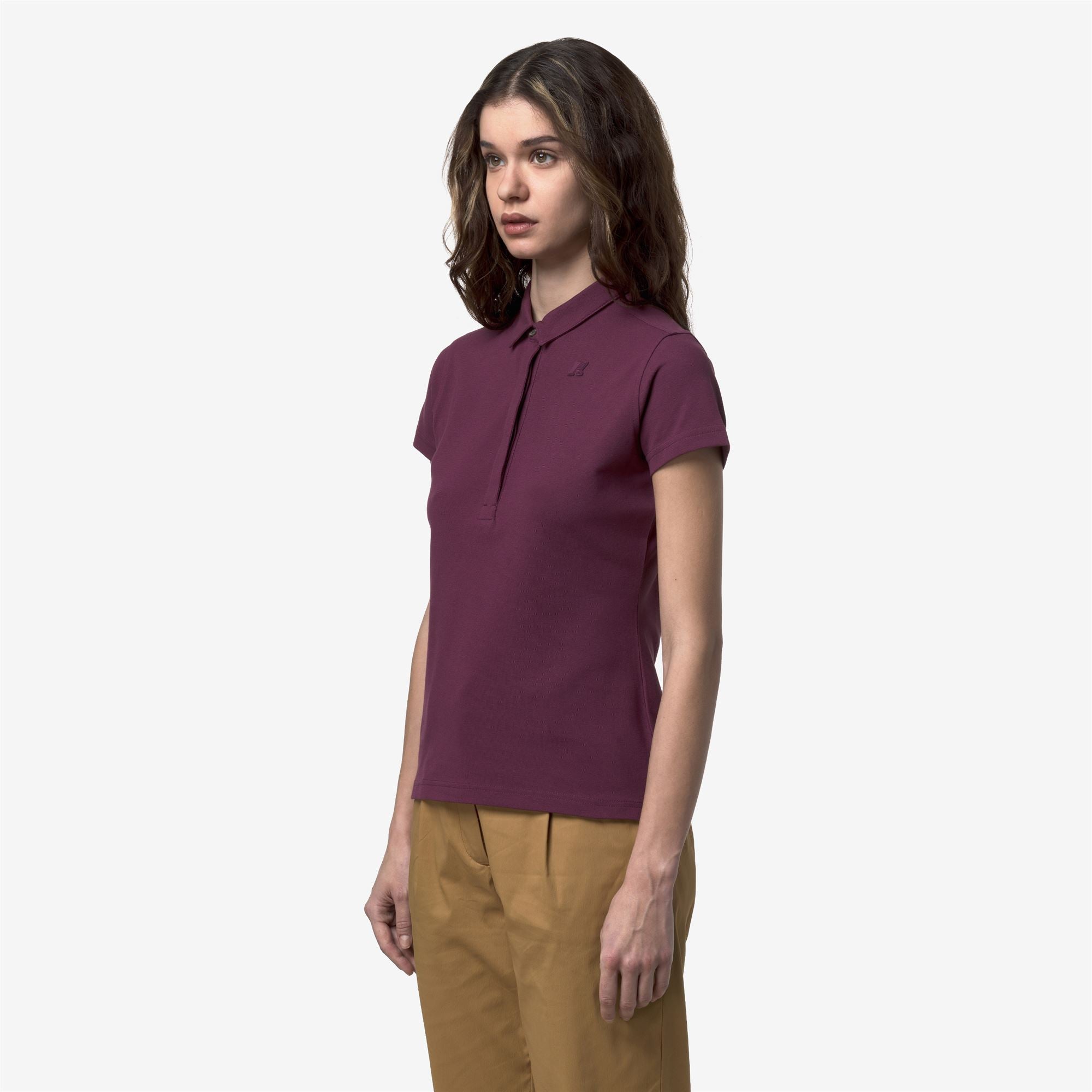 k-way-amedea-pique-slim-polo-femme-violet-mauve-wine image 2