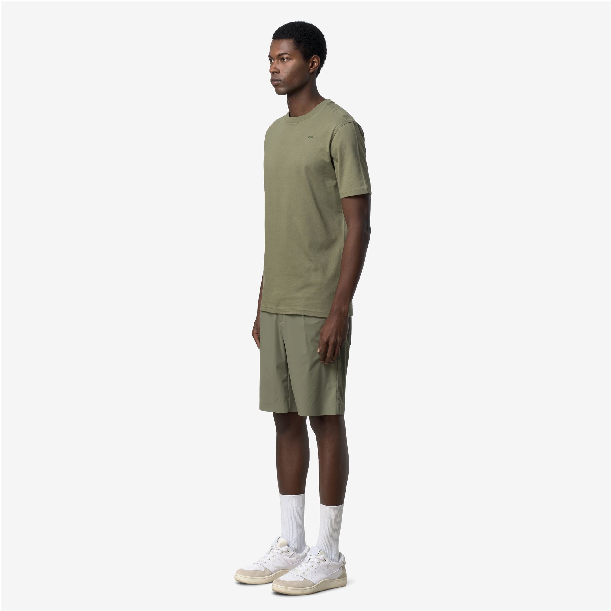 k-way-odom-jersey-micro-lettering-slim-t-shirt-homme-green-lichen image 2