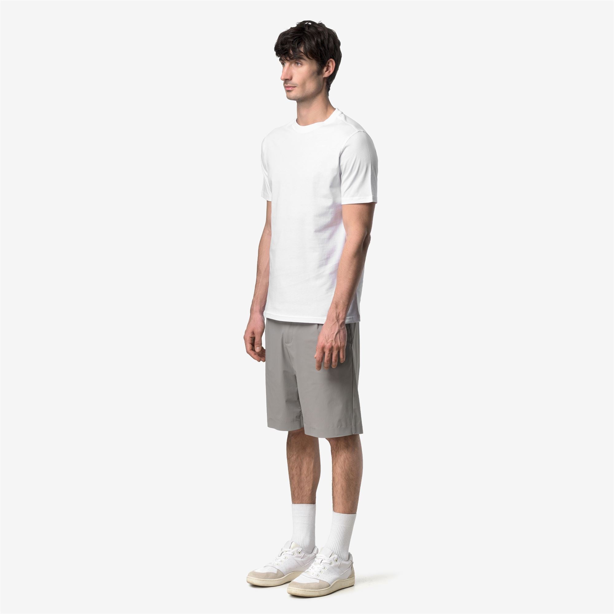 k-way-odom-jersey-micro-lettering-t-shirt-slim-homme-blanc image 2
