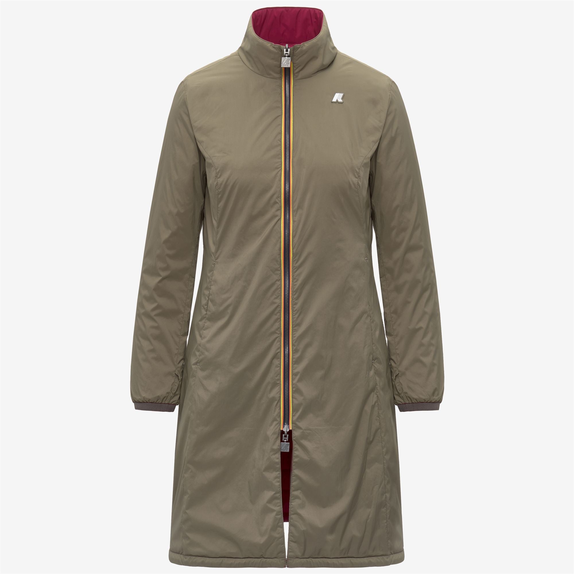 k-way-miranda-3-en-1-veste-longue-femme-green-army-red-dk image 6