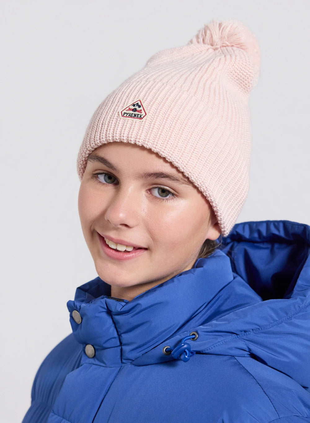 pyrenex-eki-bonnet-pompon-en-laine-enfant-rose-clair image 1