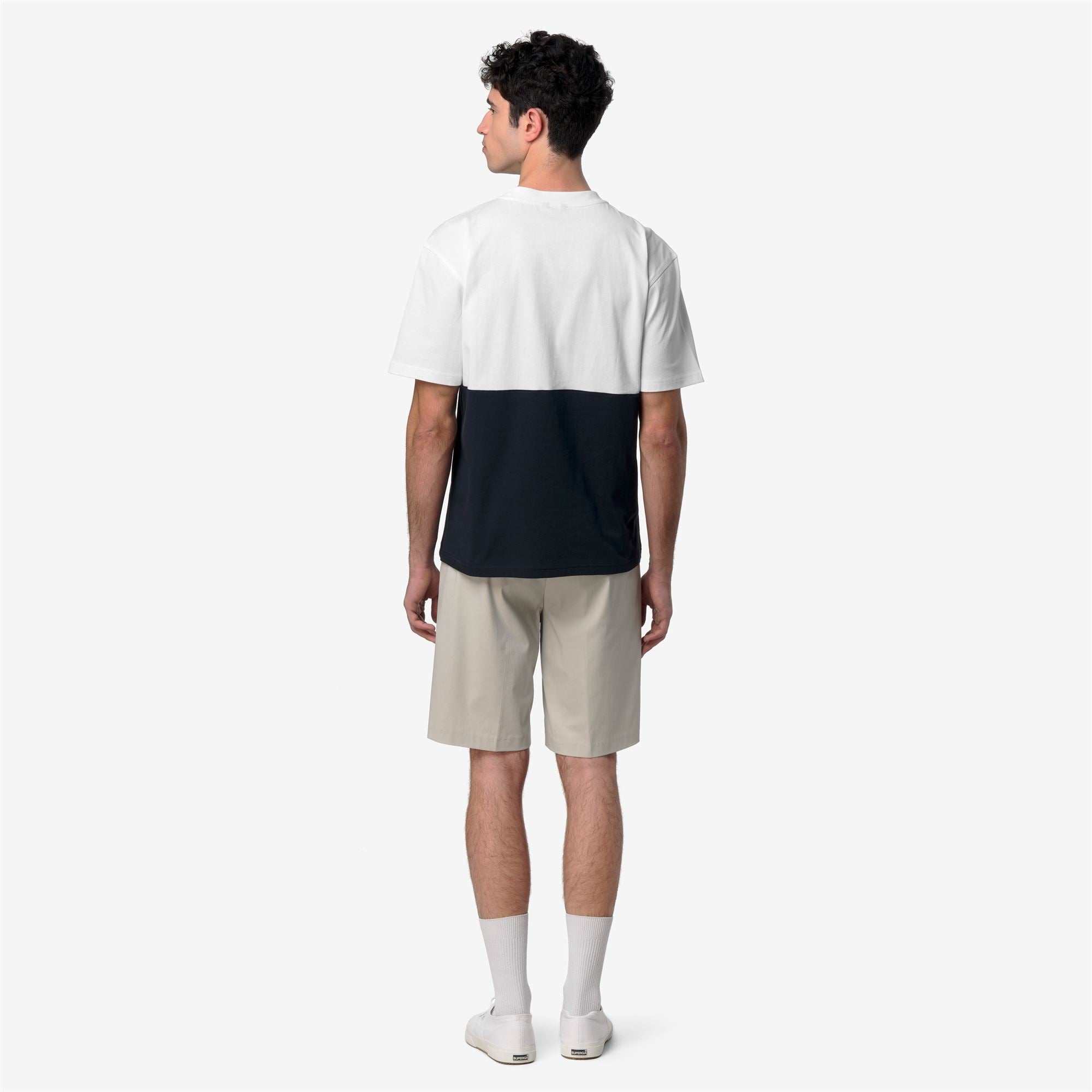 k-way-solo-jersey-colorblock-t-shirt-homme-blue-depth-white image 3