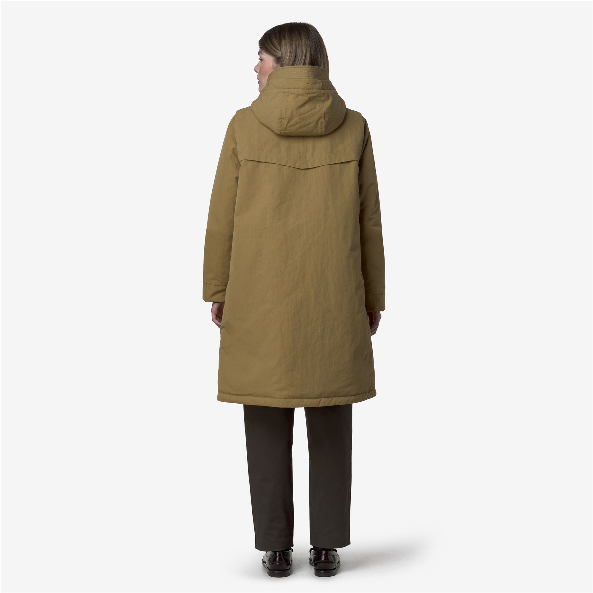 k-way-brunil-cotton-feel-parka-longue-femme-beige-seed-beige-fur image 3