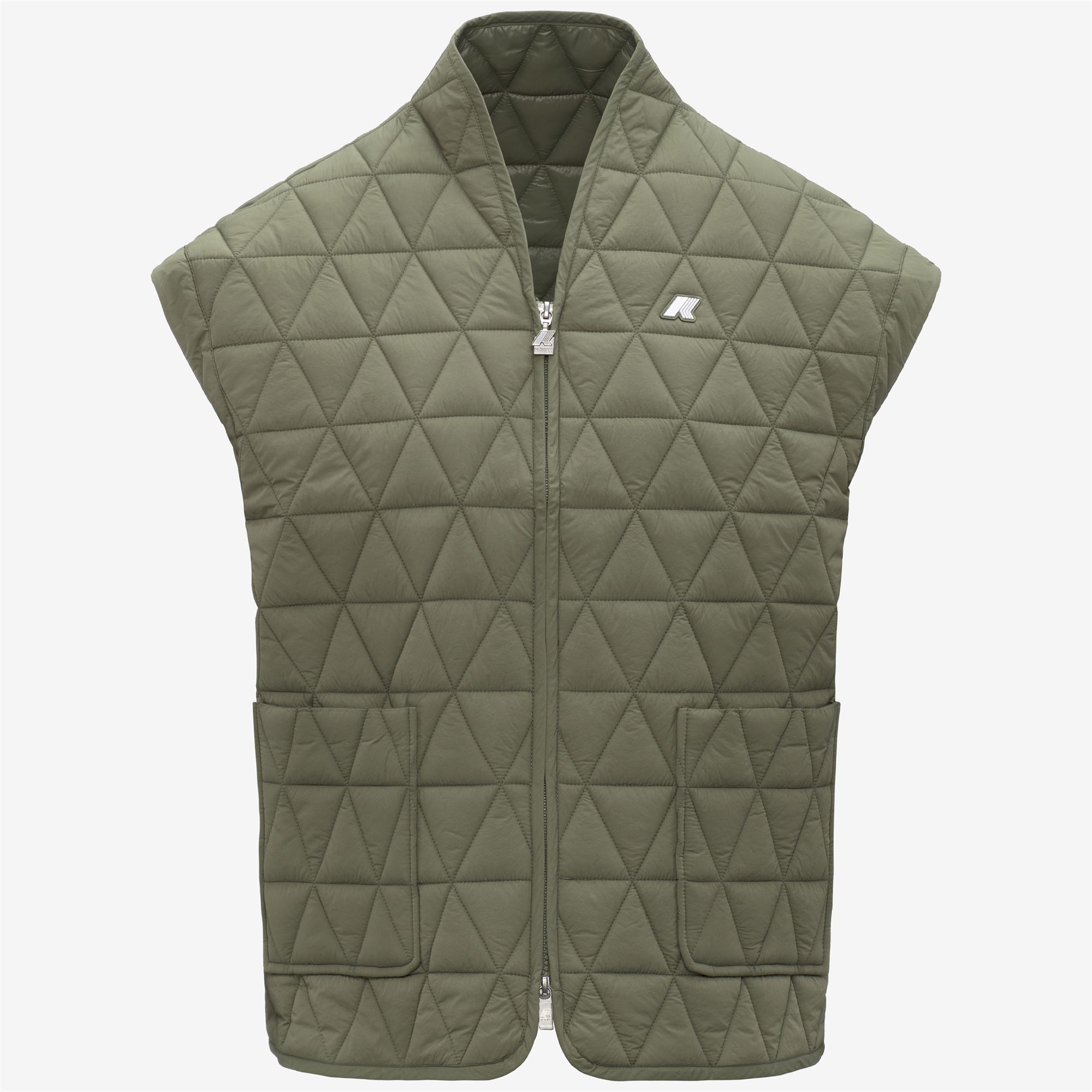 k-way-saloire-diamond-quilted-warm-af-gilet-femme-green-lichen image 5