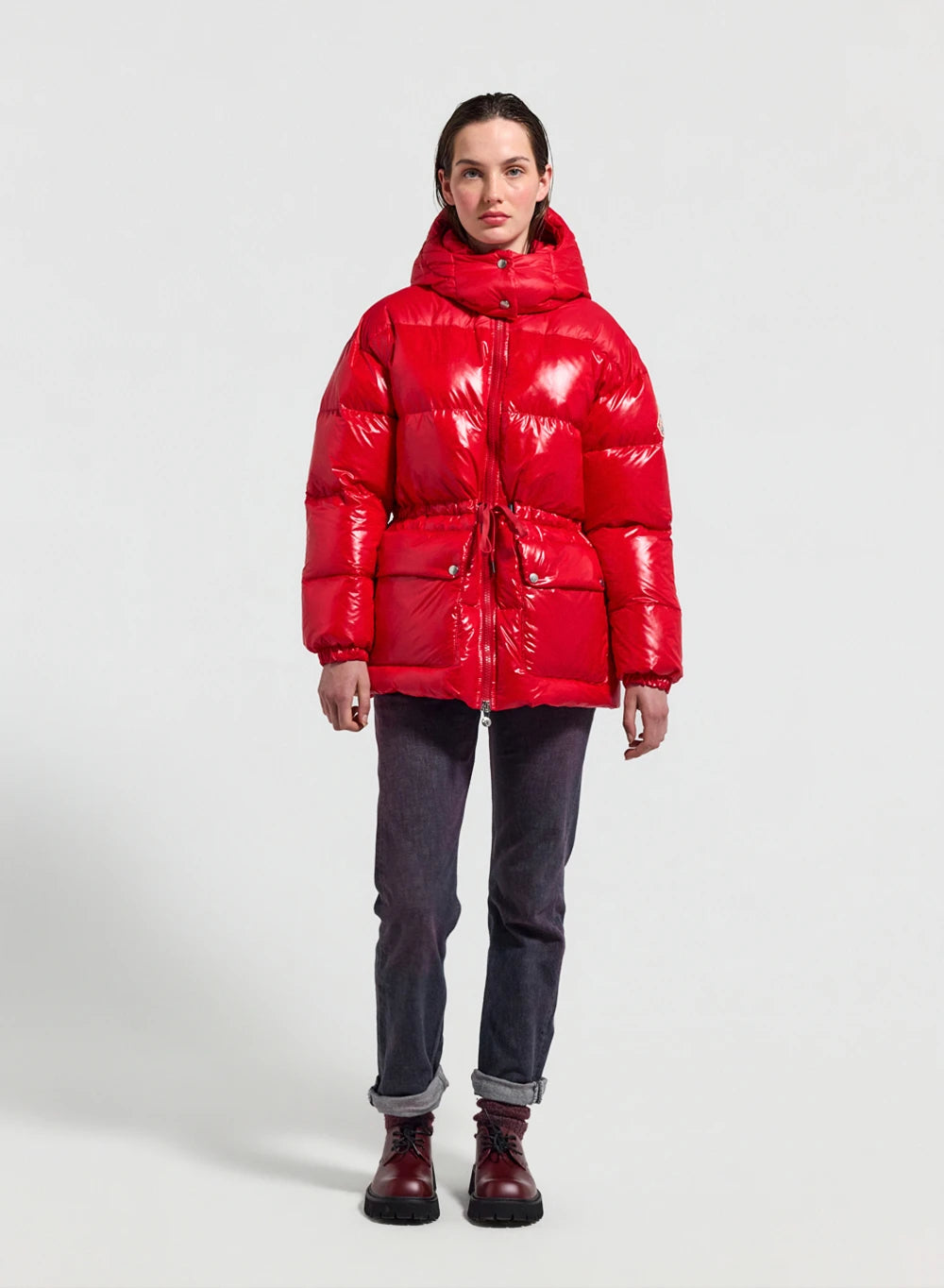 doudoune-femme-pyrenex-alexa-rouge-brillante-mi-longue image 2
