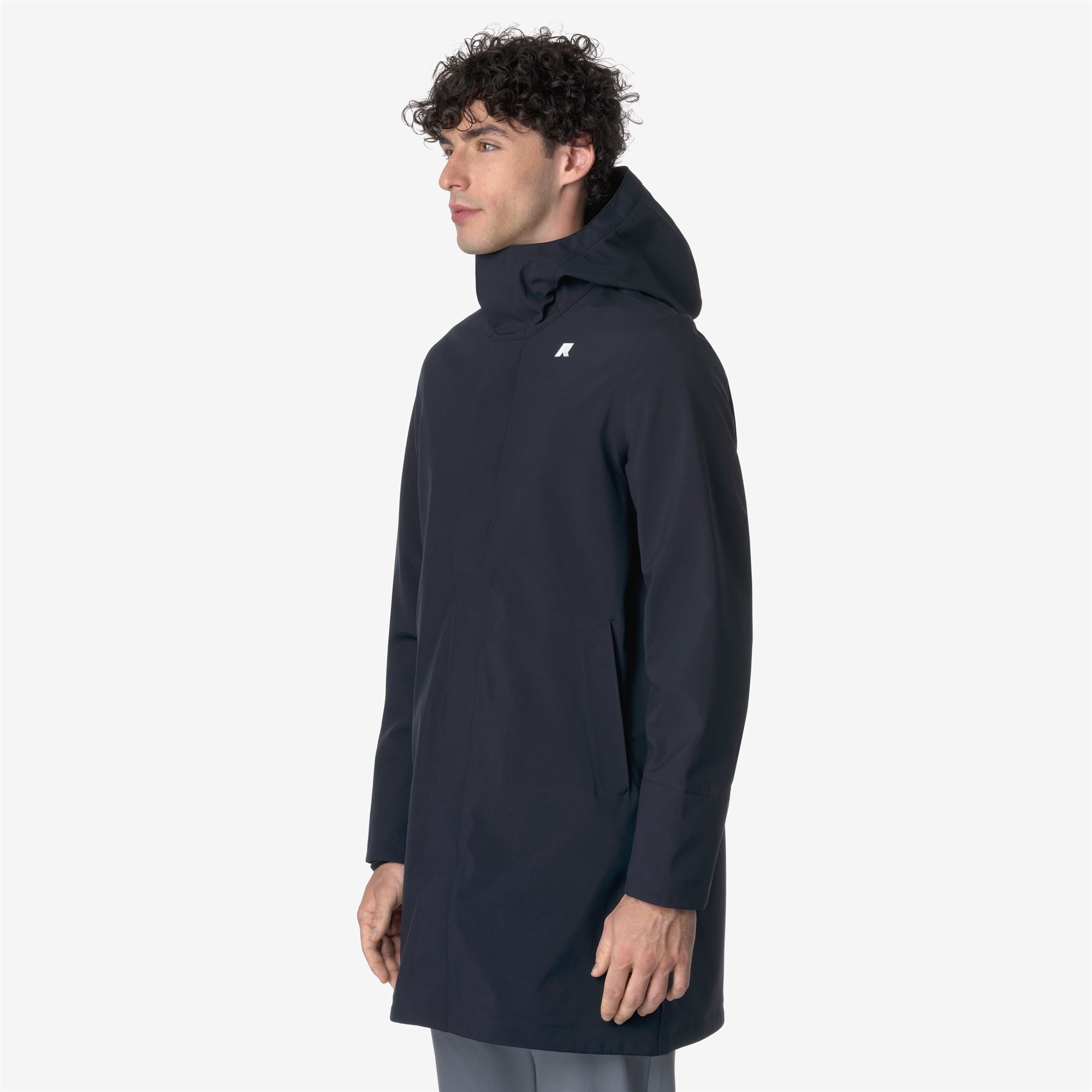 k-way-thomas-bonded-veste-longue-homme-blue-depth image 2